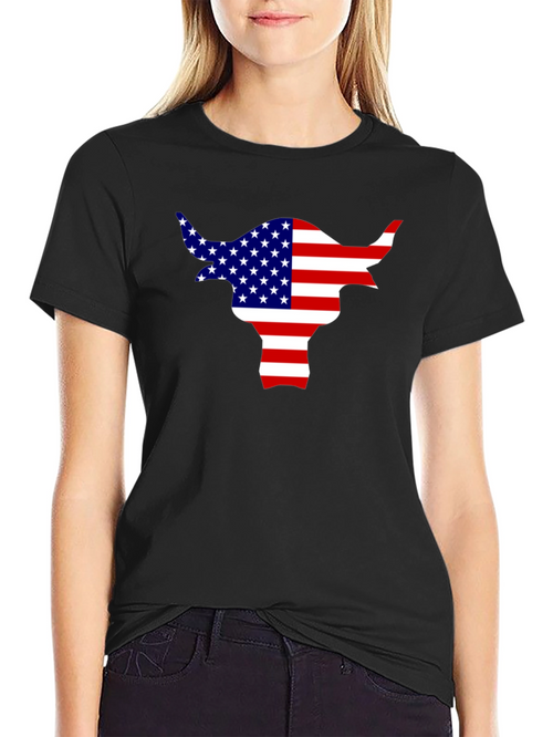 American Flag Bull T-Shirt