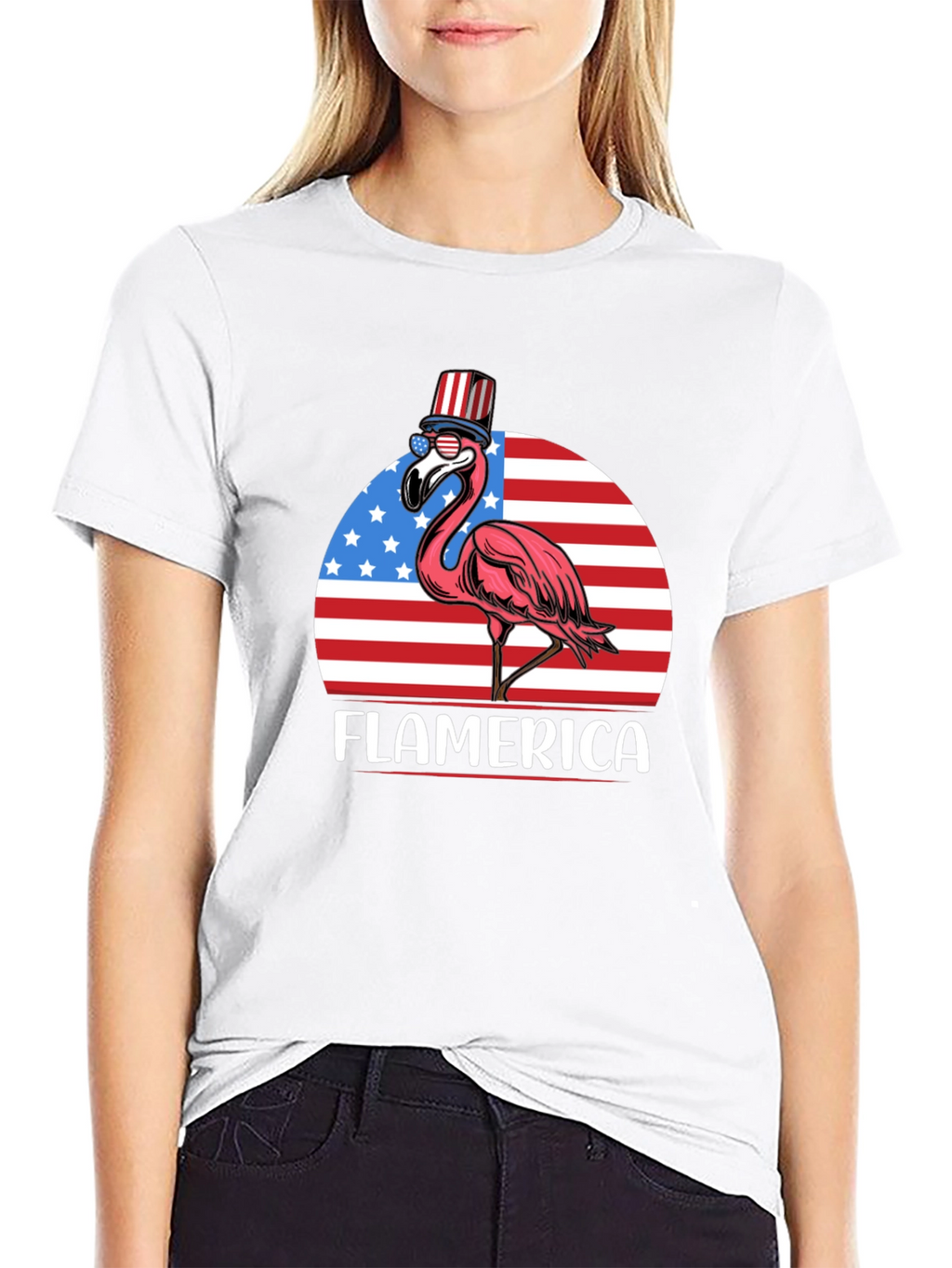 Flamerica T-Shirt - Patriotic Flamingo USA