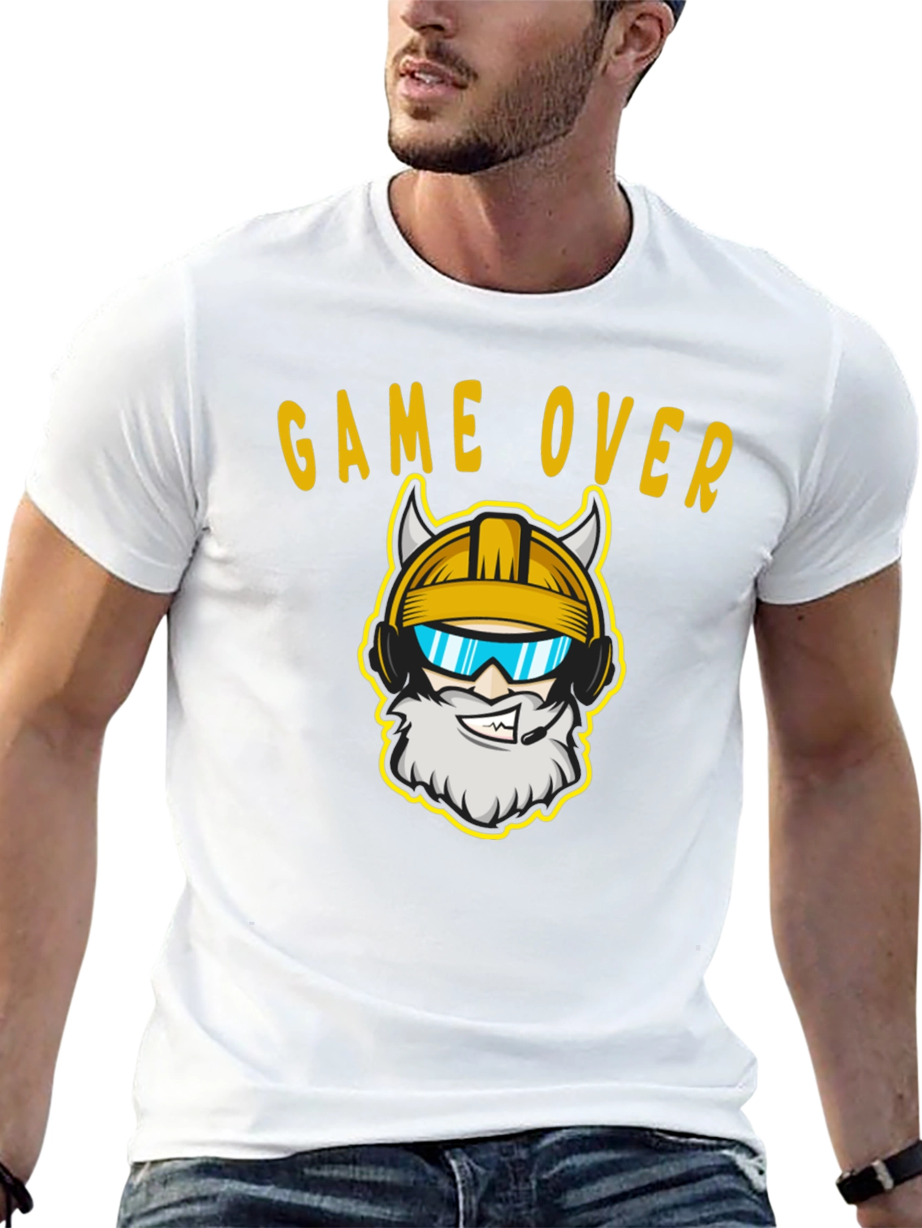 Game Over Viking Gamer Black T-Shirt