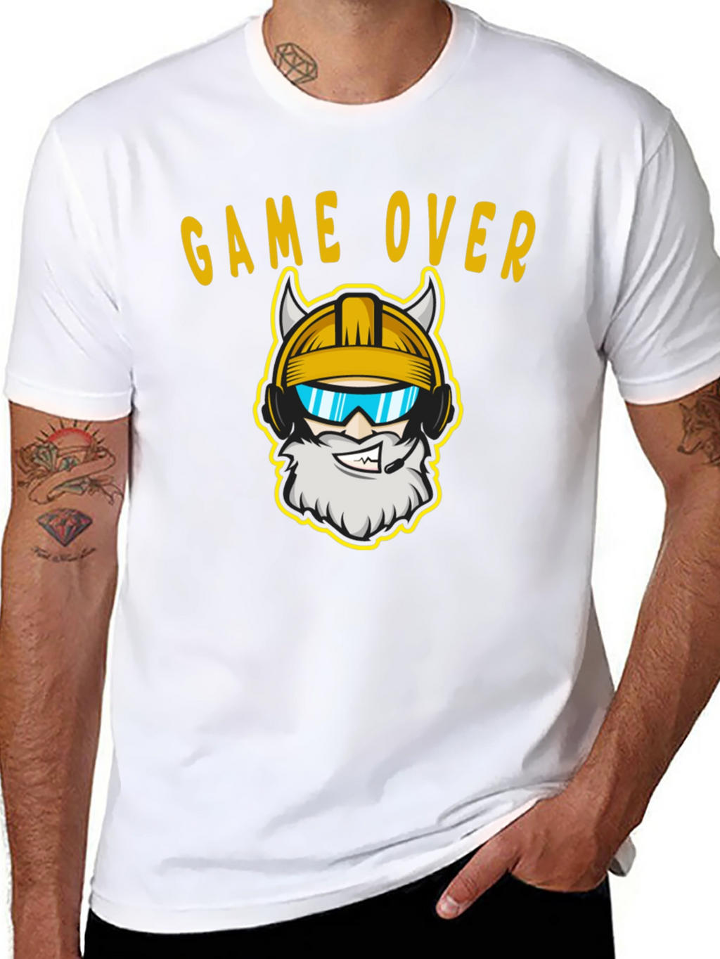 Game Over Viking Gamer Black T-Shirt