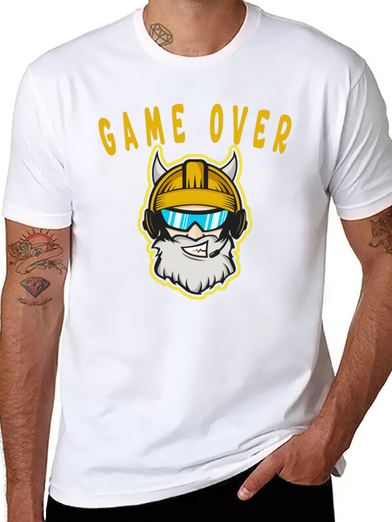 Game Over Viking Gamer Black T-Shirt