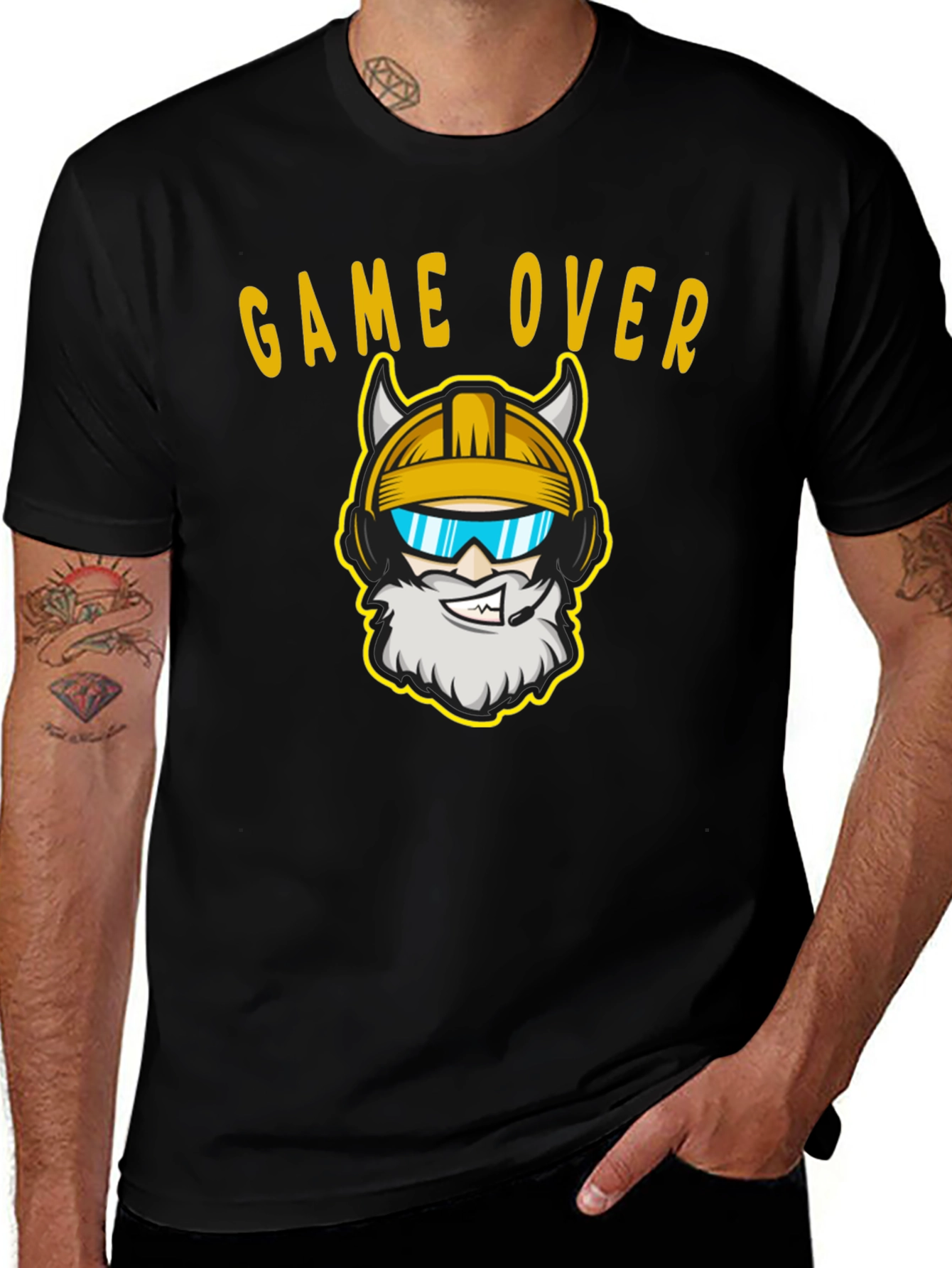 Game Over Viking Gamer Black T-Shirt