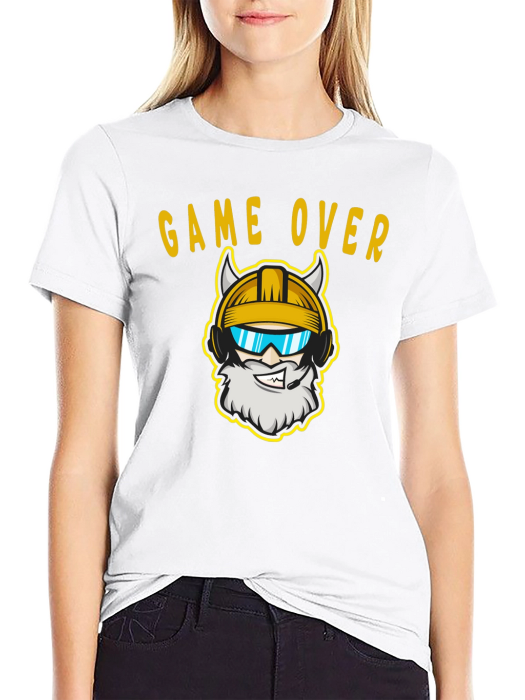 Game Over Viking Gamer Black T-Shirt