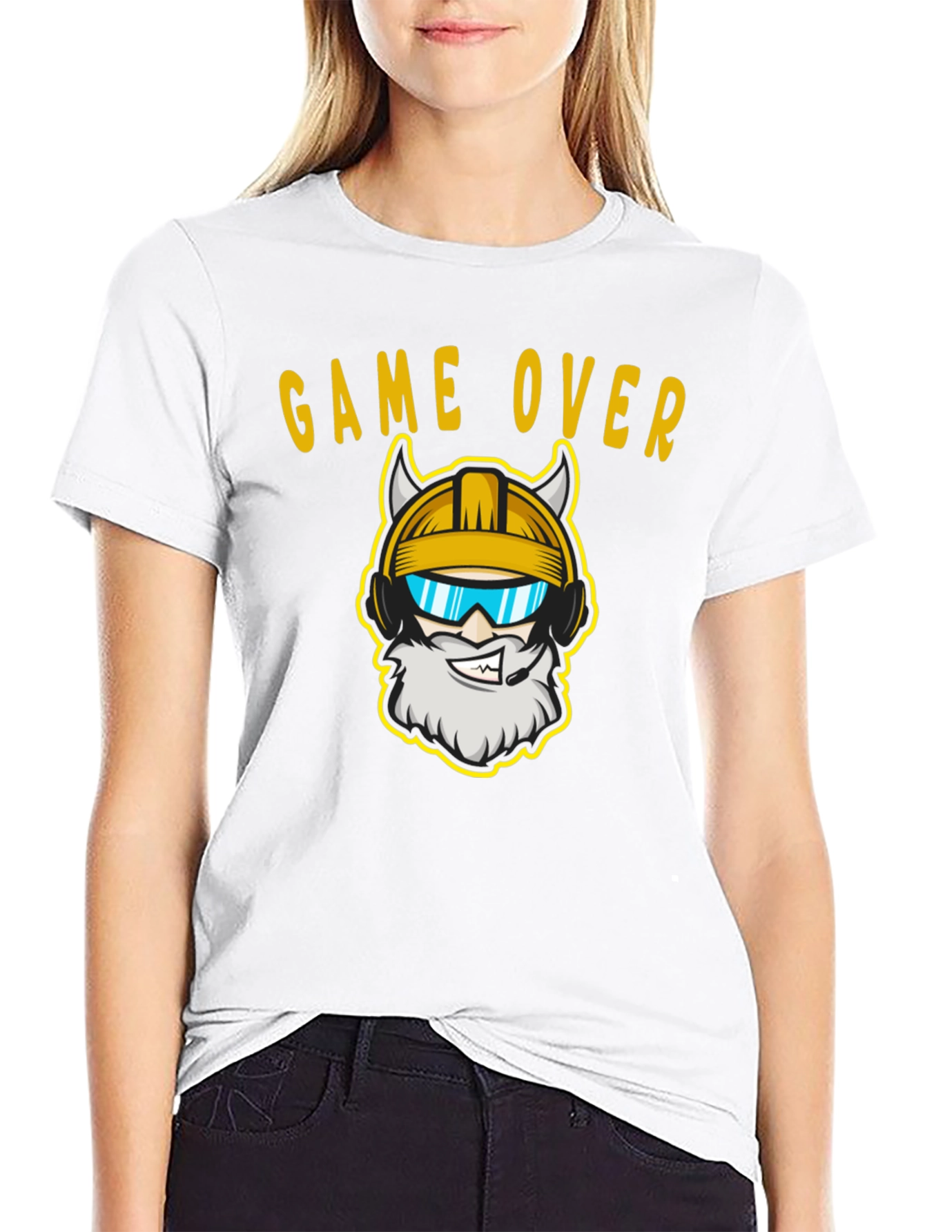 Game Over Viking Gamer Black T-Shirt