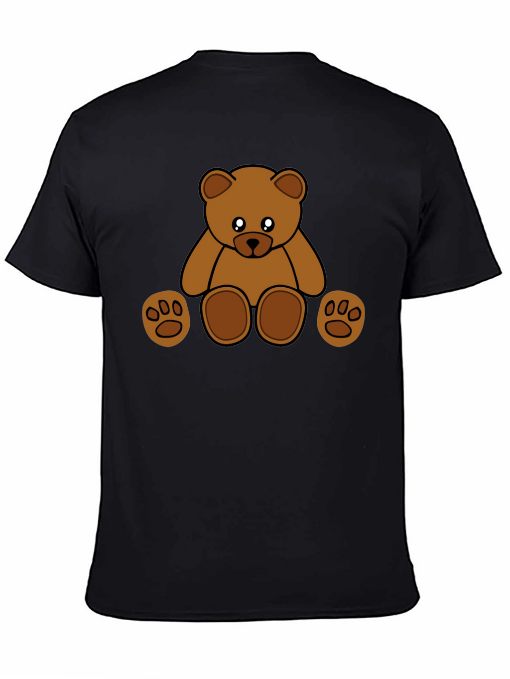 Cute Cartoon Teddy Bear Black T-Shirt