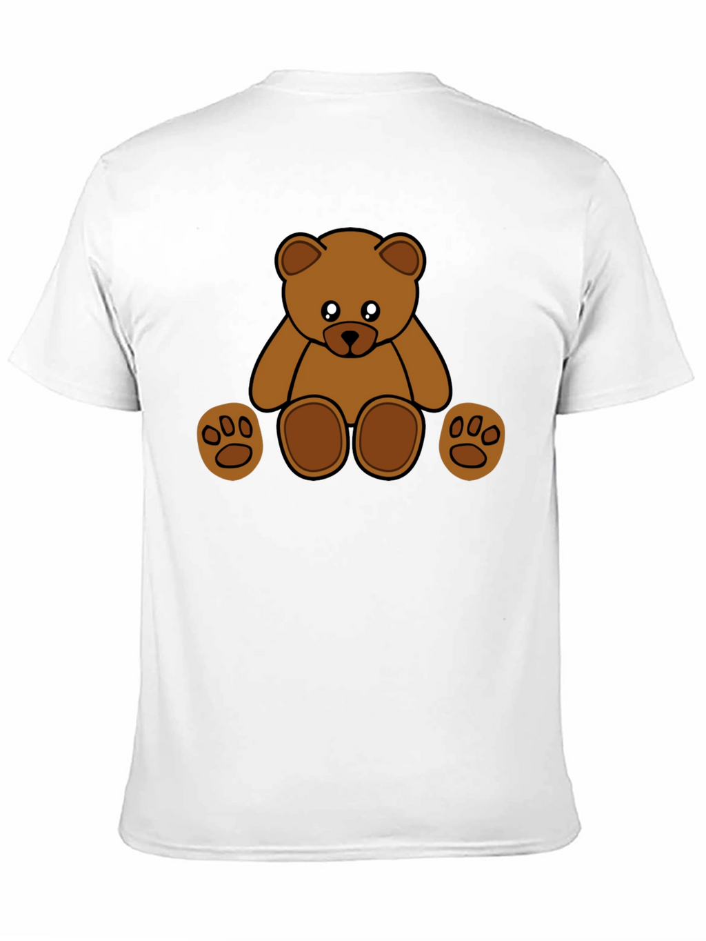 Cute Cartoon Teddy Bear Black T-Shirt