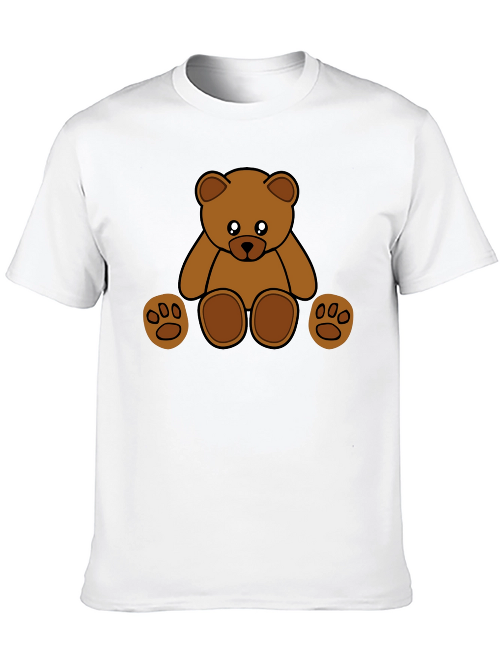 Cute Cartoon Teddy Bear Black T-Shirt