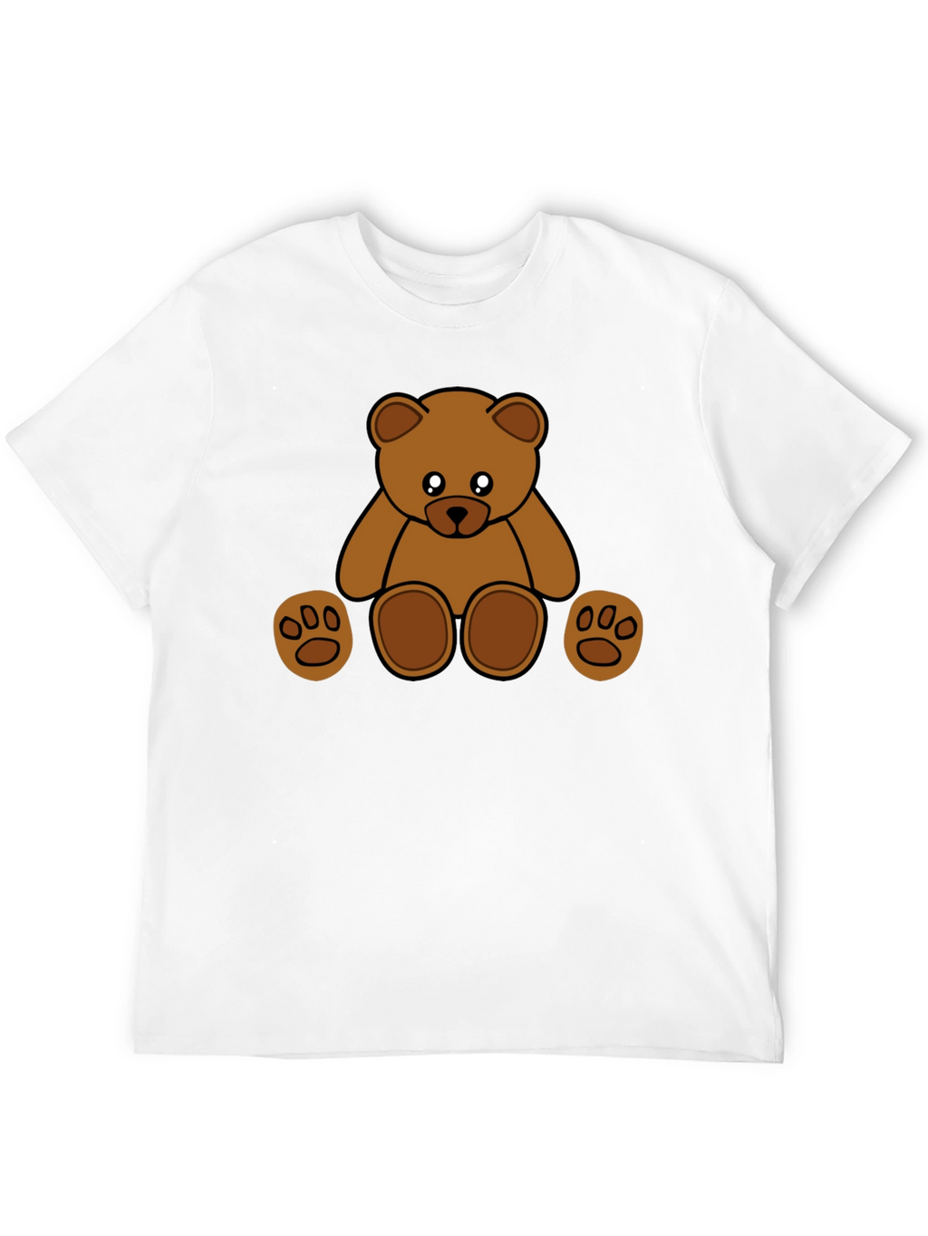 Cute Cartoon Teddy Bear Black T-Shirt