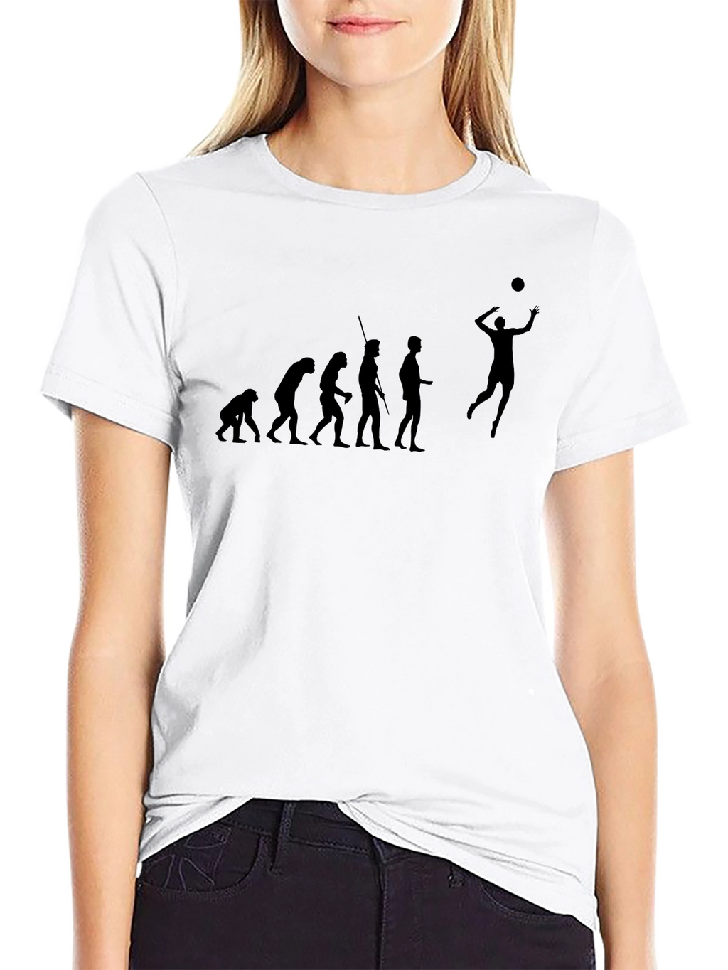 Evolution of Volleyball Black T-Shirt