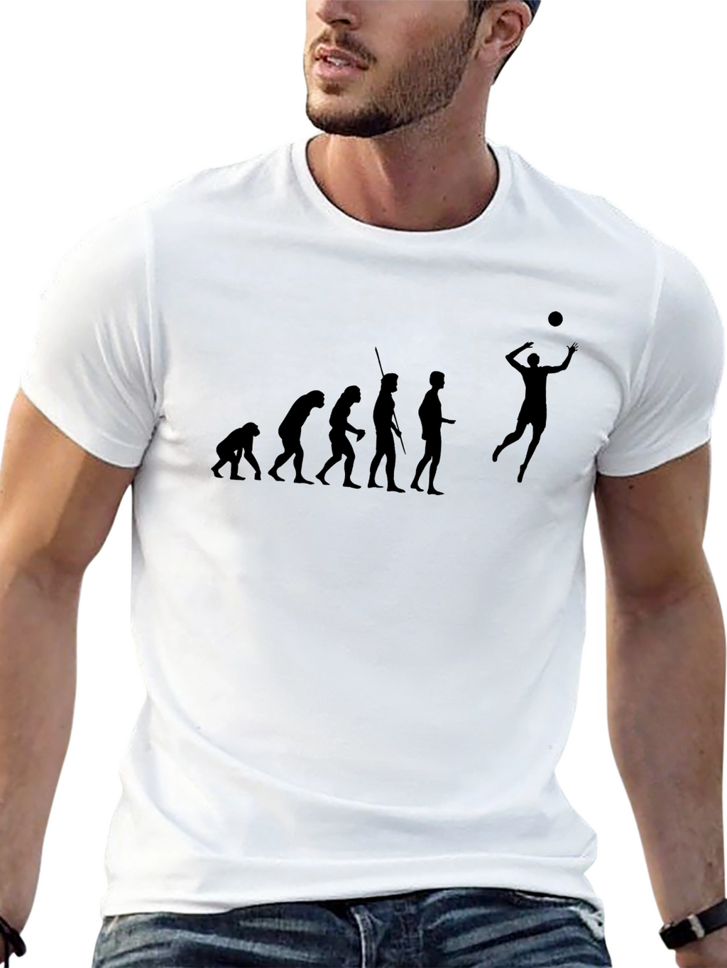 Evolution of Volleyball Black T-Shirt