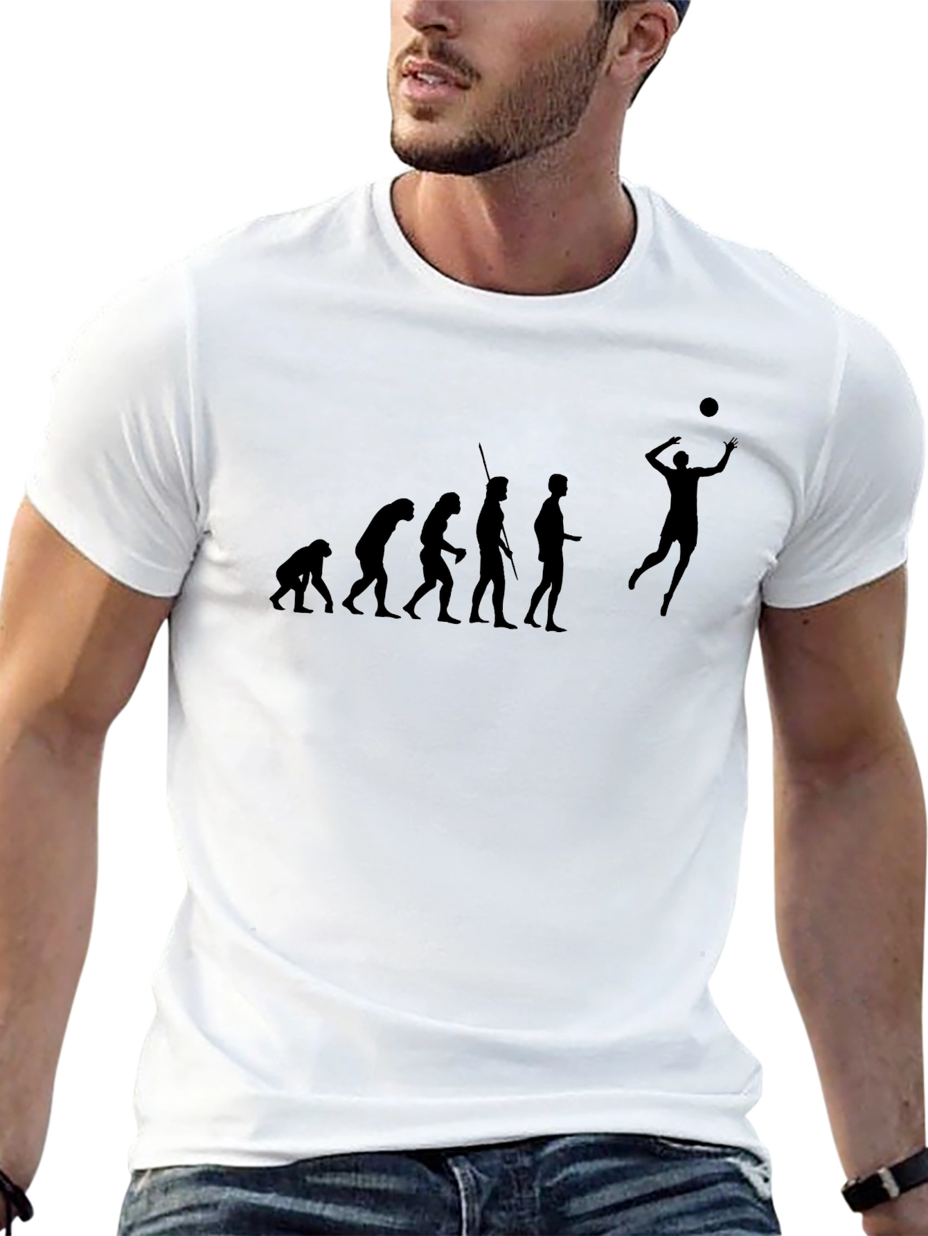 Evolution of Volleyball Black T-Shirt