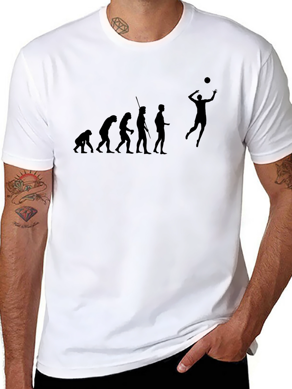 Evolution of Volleyball Black T-Shirt