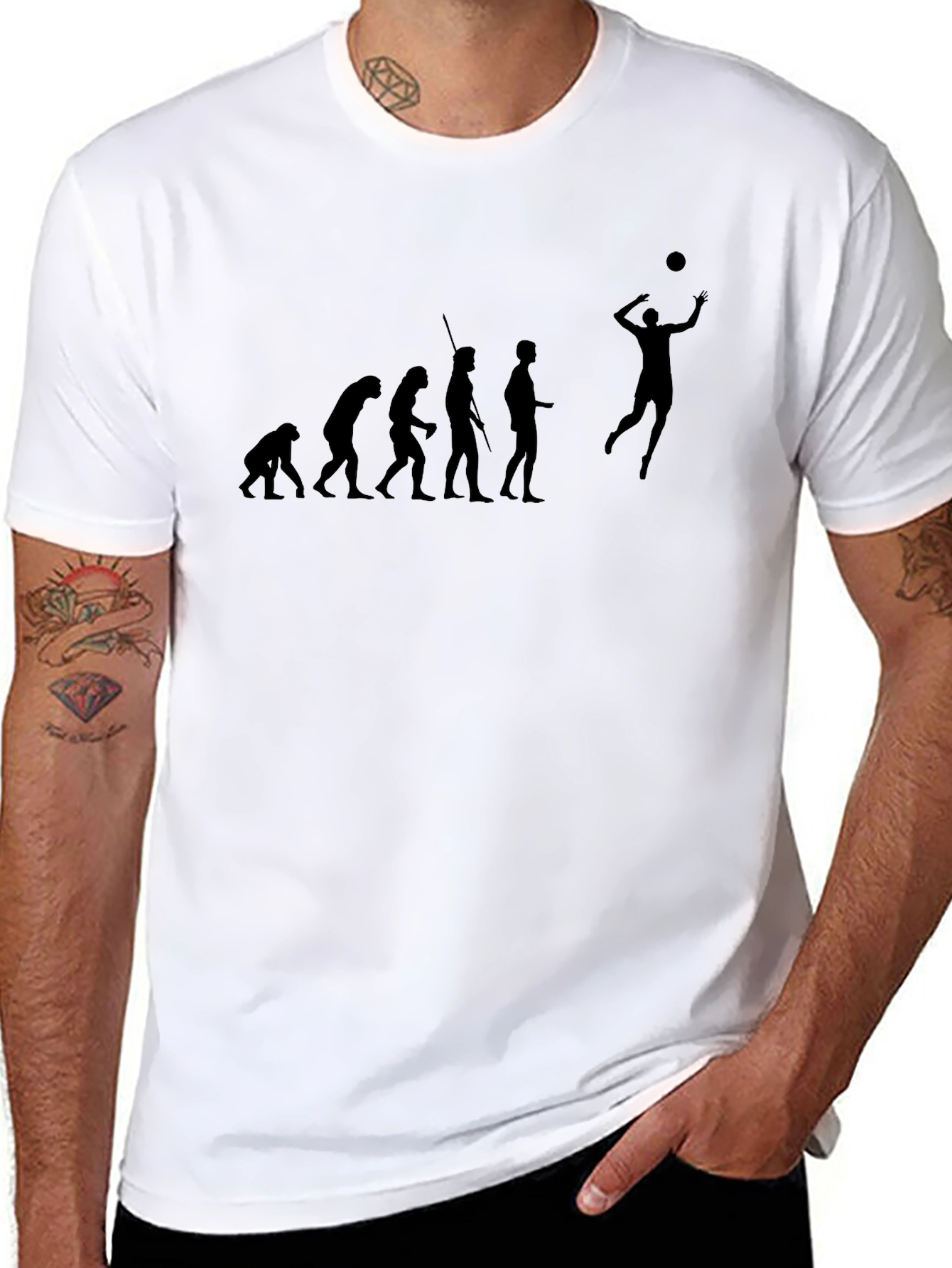 Evolution of Volleyball Black T-Shirt