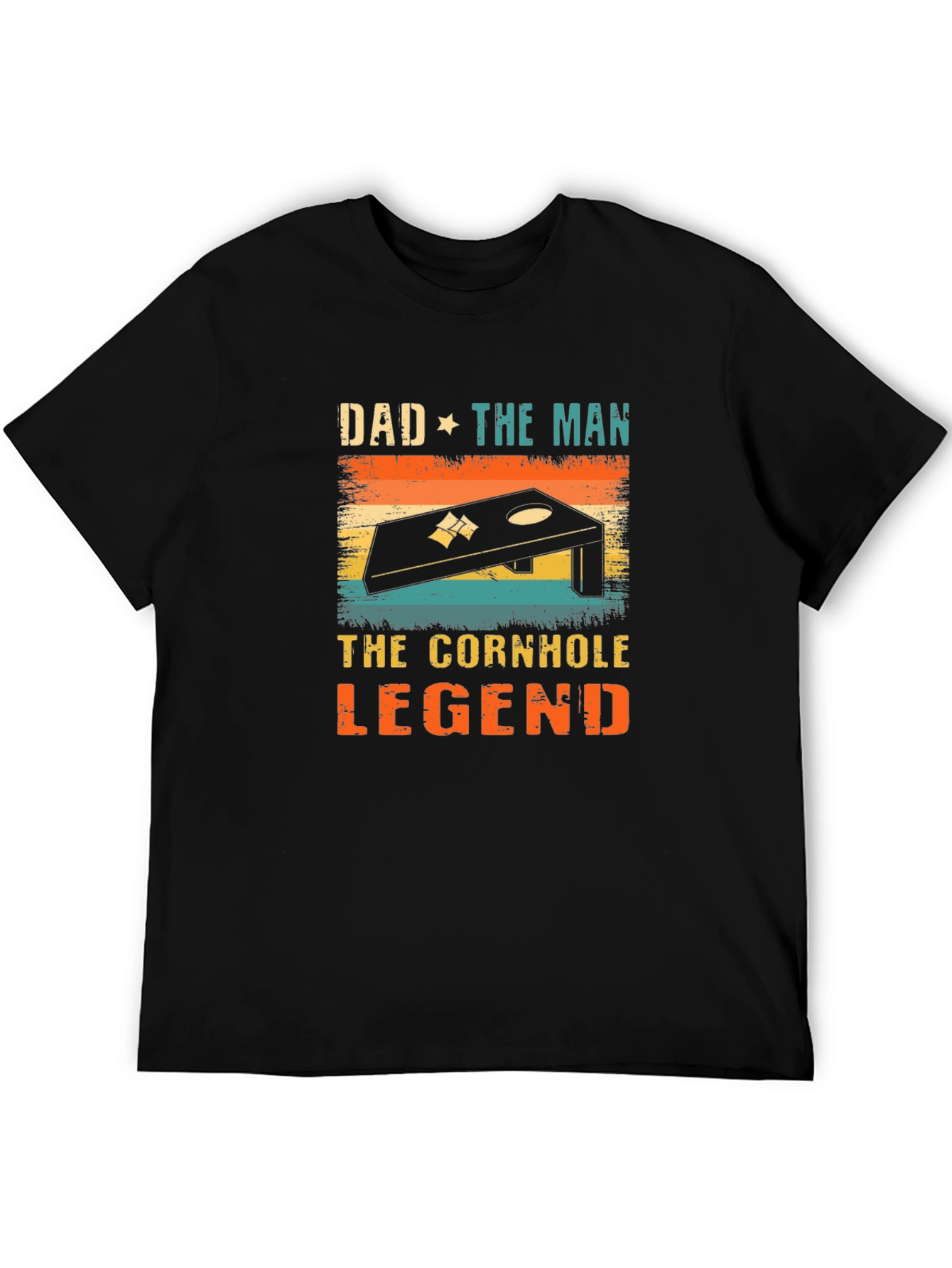 Dad the Man Cornhole Legend Graphic T-Shirt