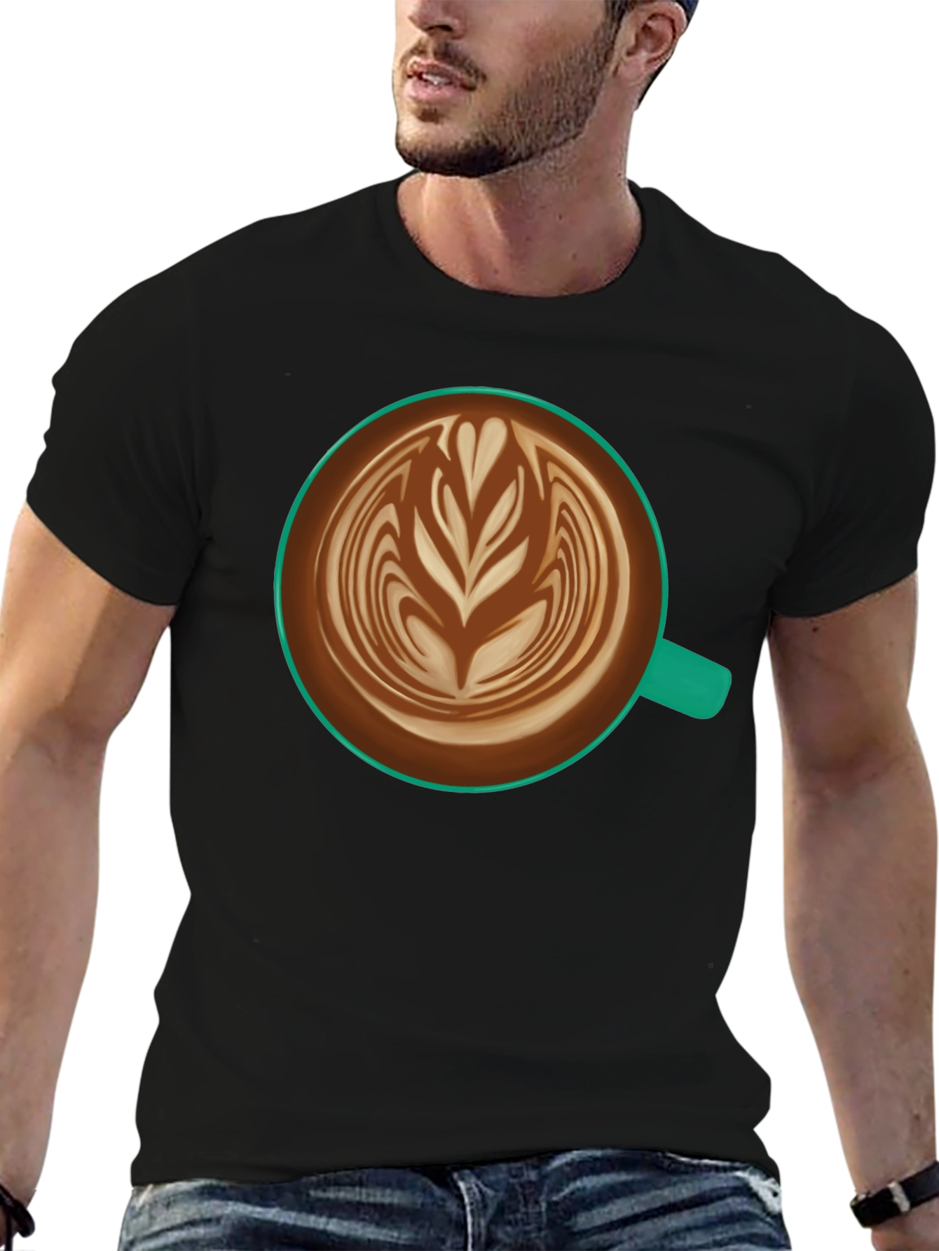 Latte Art Black T-Shirt