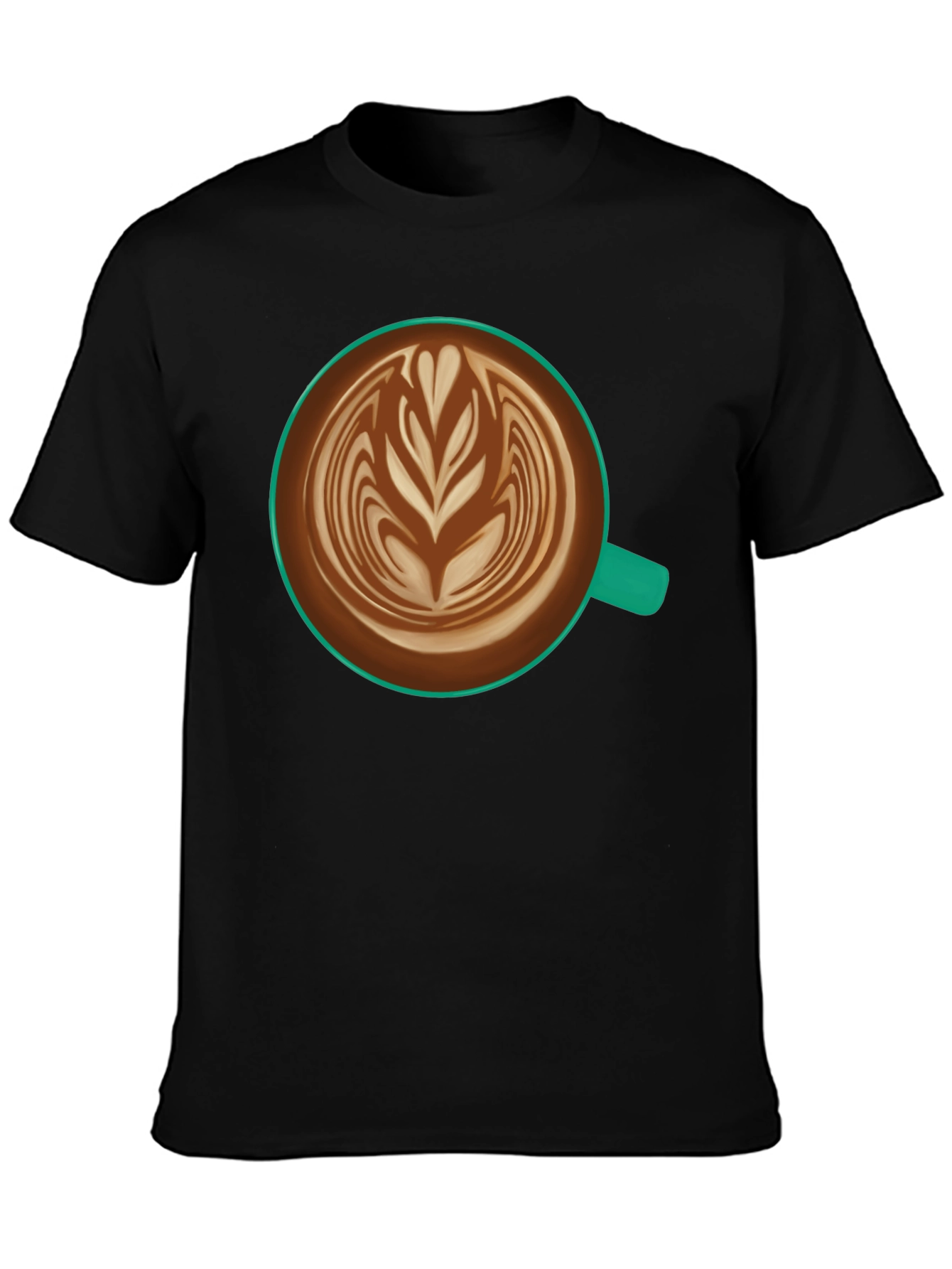 Latte Art Black T-Shirt