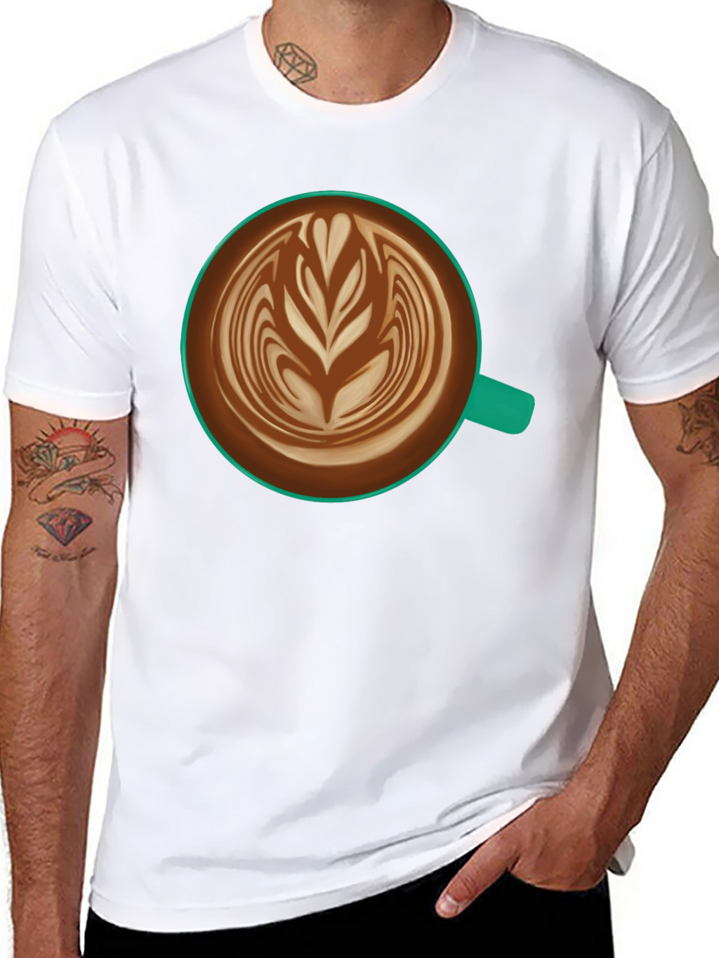 Latte Art Black T-Shirt