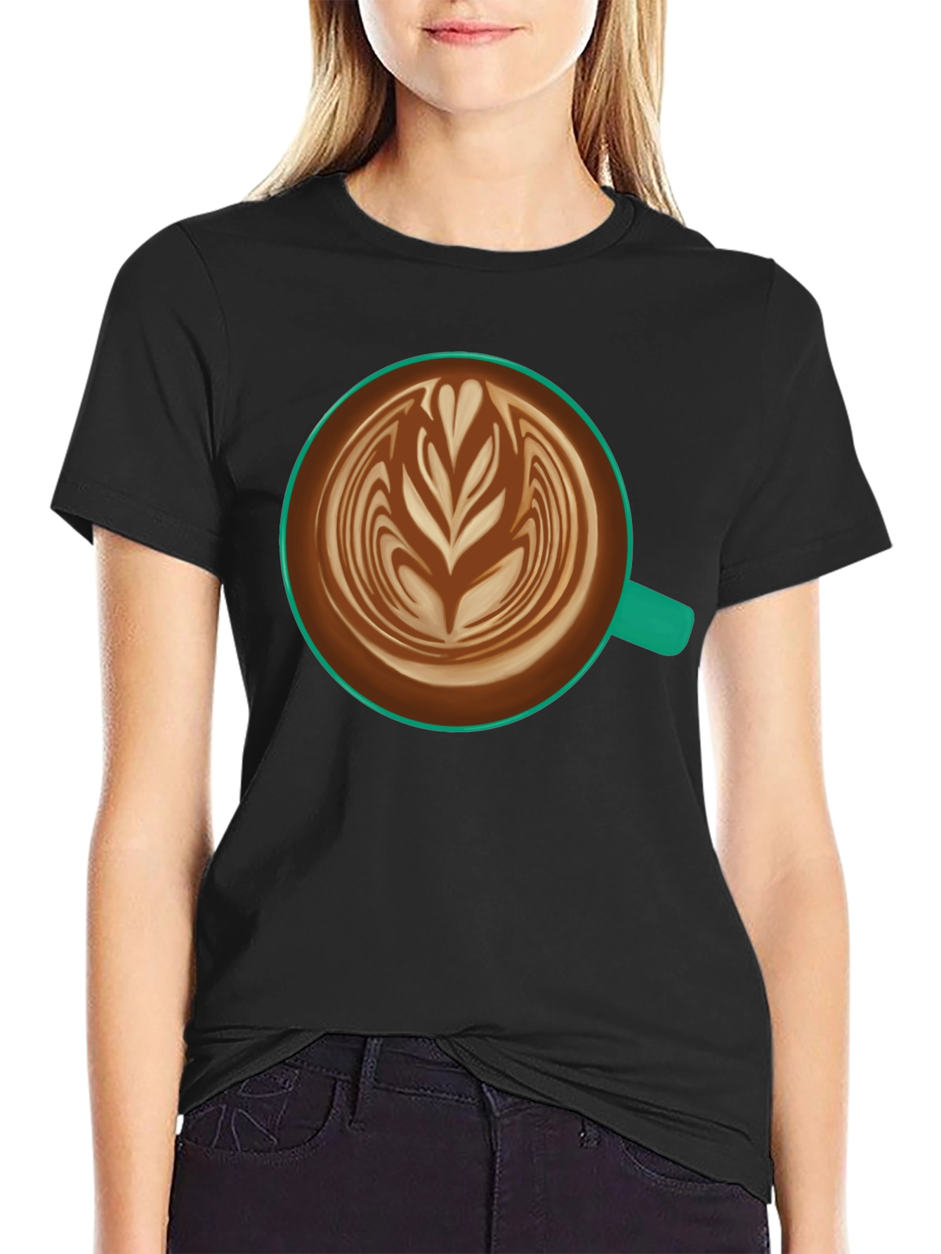Latte Art Black T-Shirt