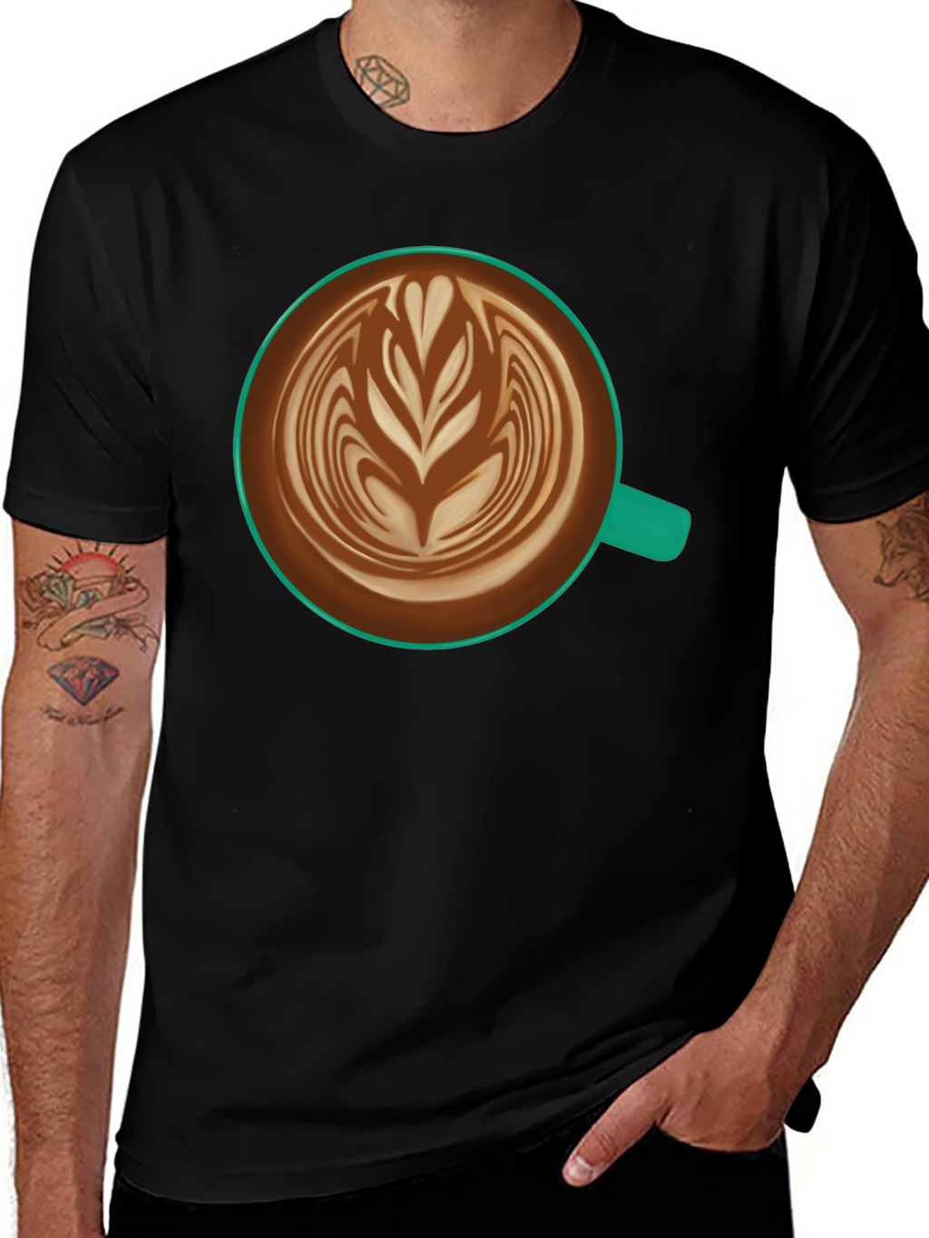 Latte Art Black T-Shirt