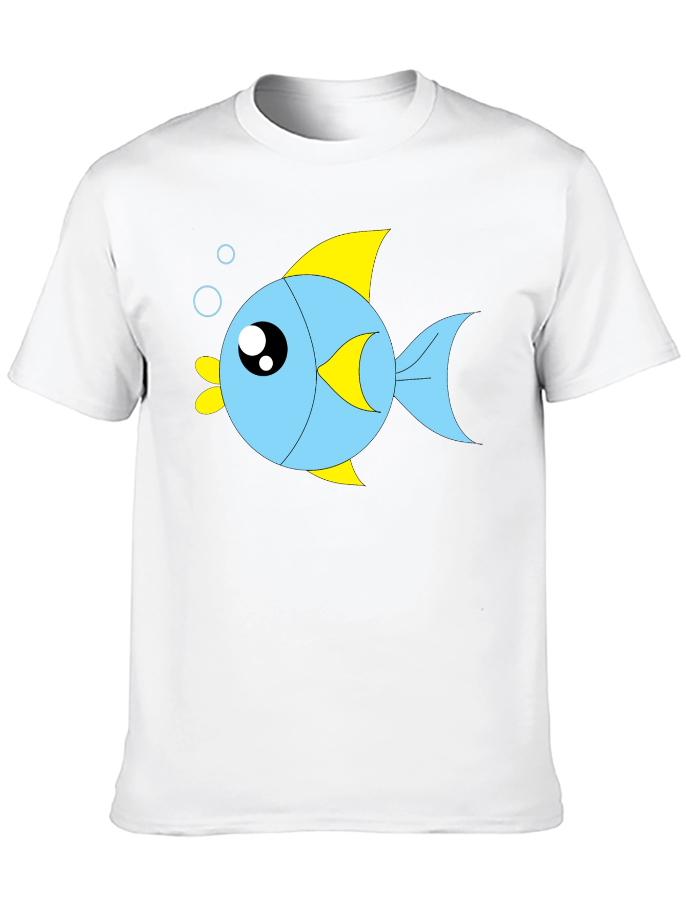 Cartoon Fish Graphic Black T-Shirt