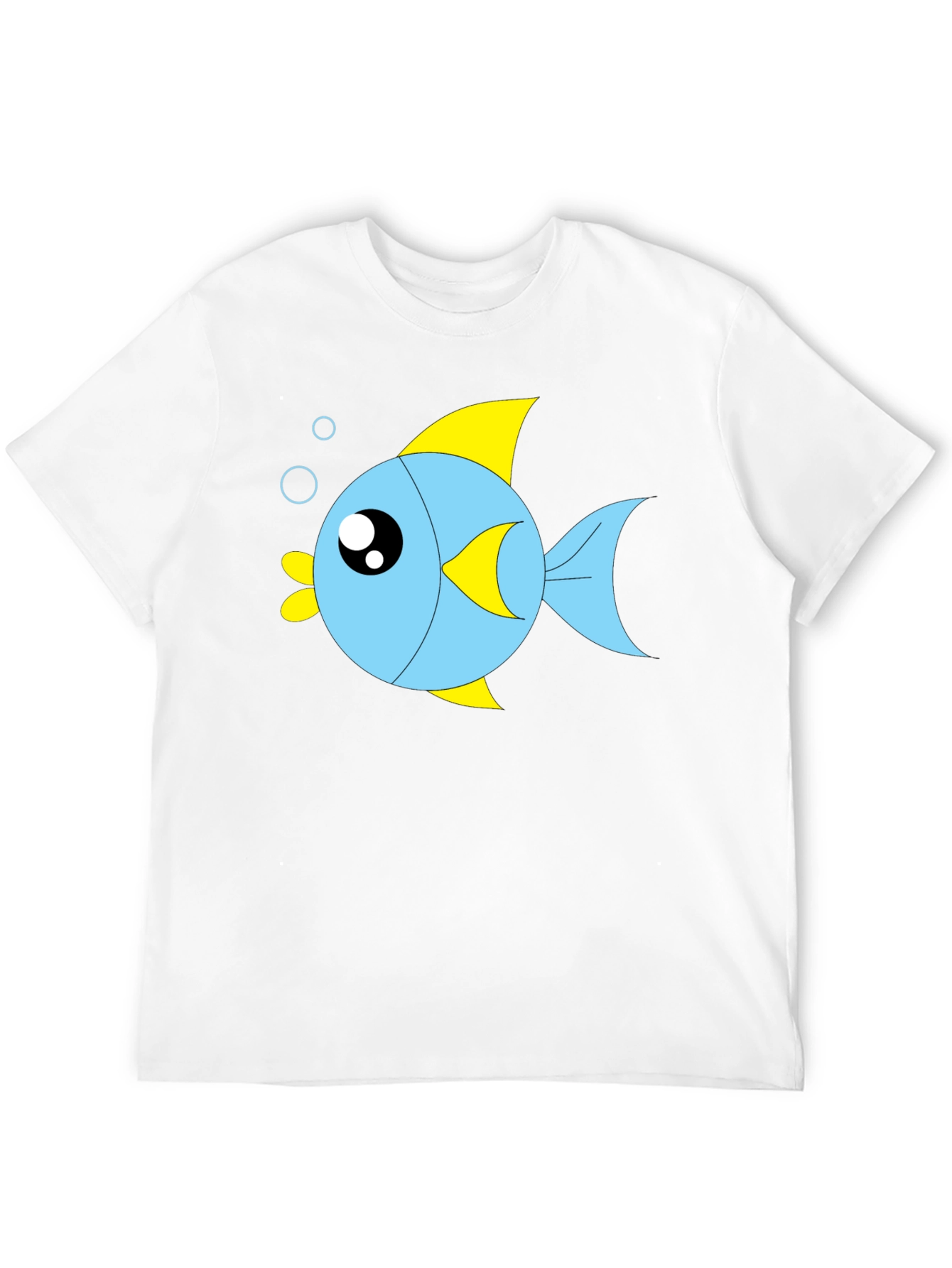 Cartoon Fish Graphic Black T-Shirt