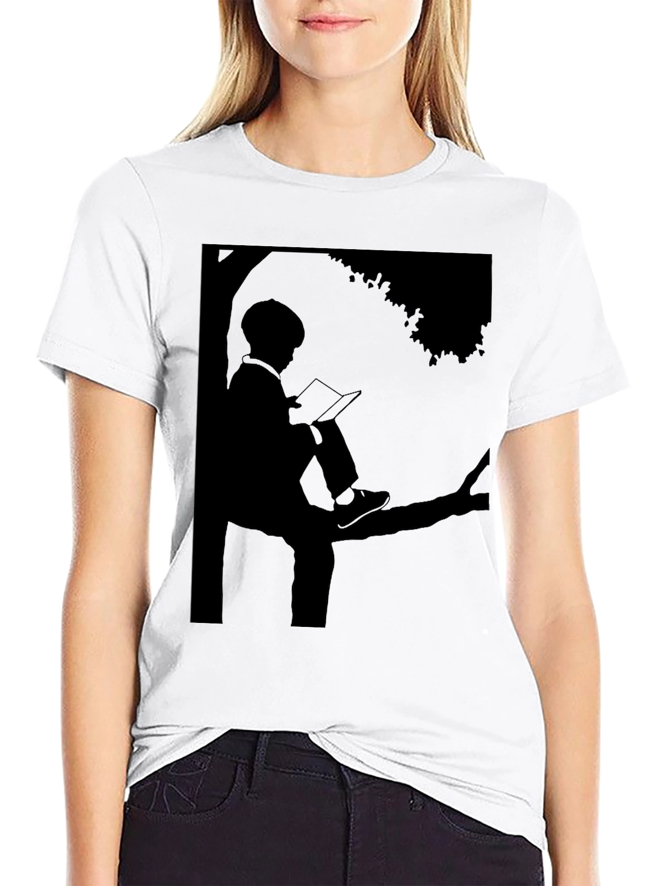 Silhouette Reader T-Shirt - Literary Style