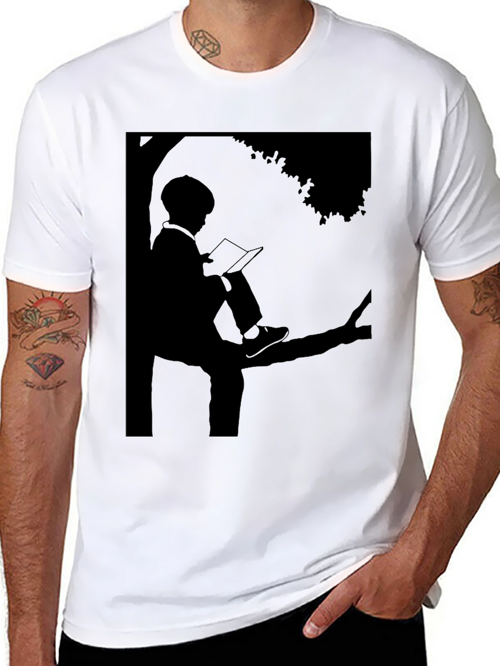 Silhouette Reader T-Shirt - Literary Style