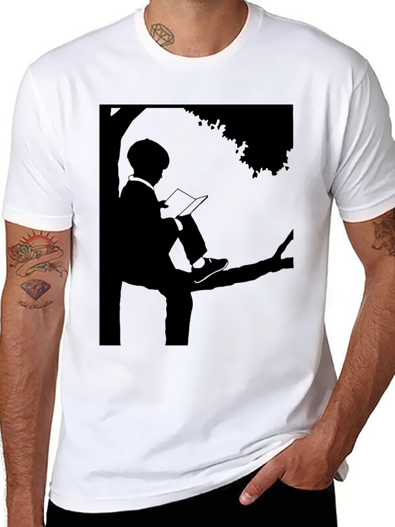 Silhouette Reader T-Shirt - Literary Style