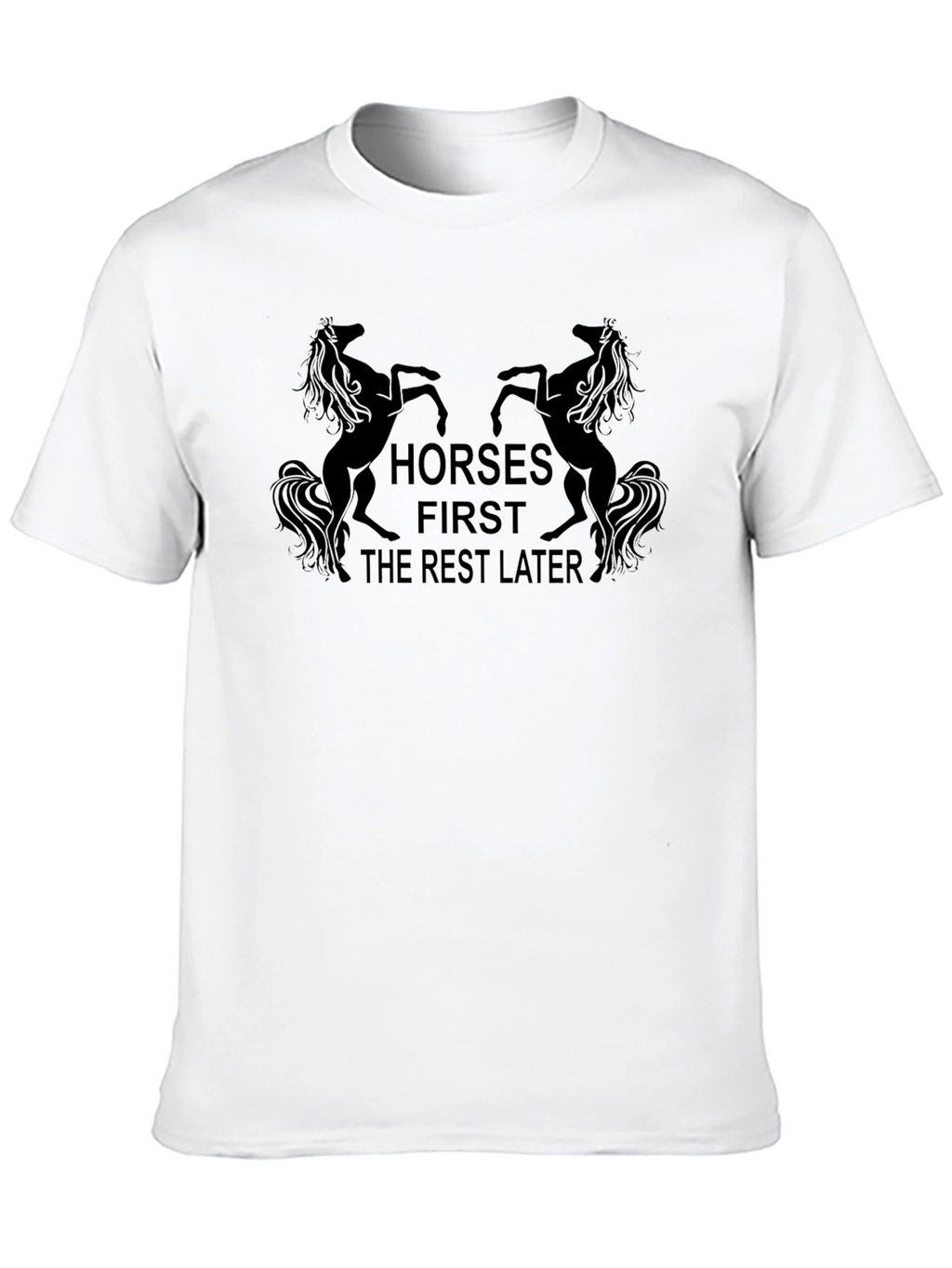Horses First Mens Black Graphic Tee