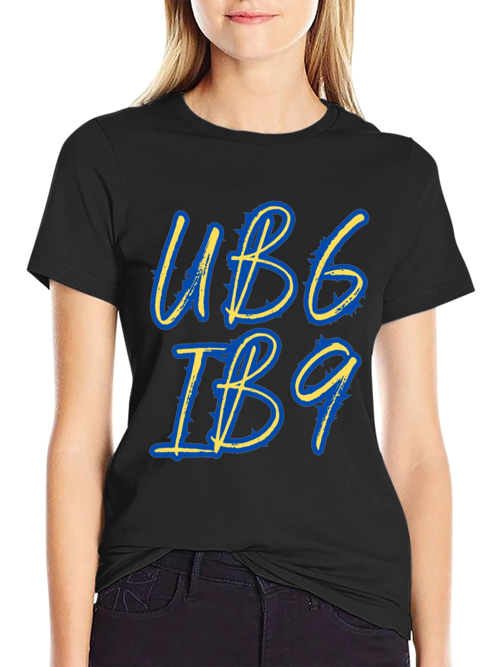 Stylish UB6 IB9 Graphic Tee - Black