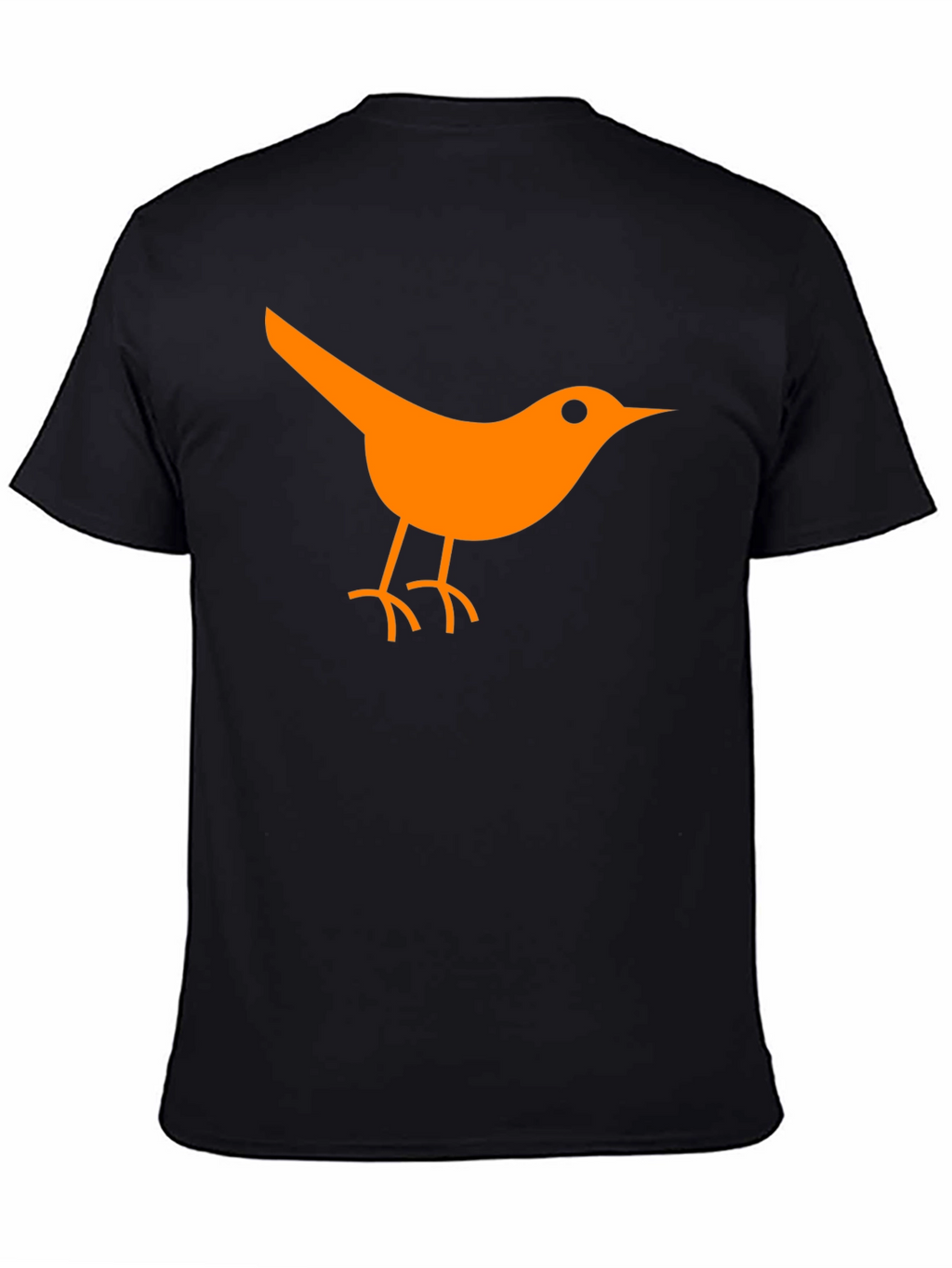 Orange Bird Graphic Black T-Shirt