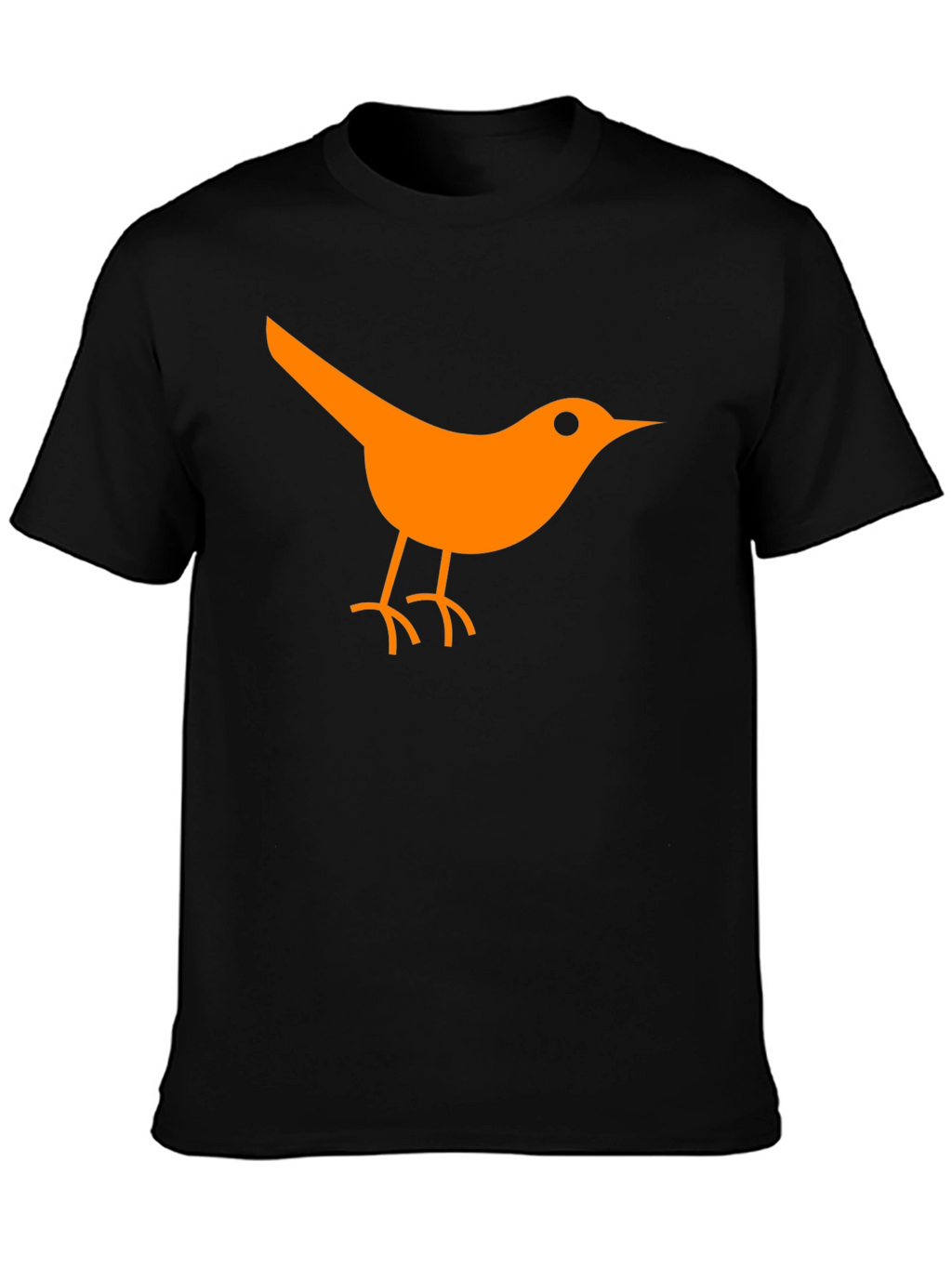 Orange Bird Graphic Black T-Shirt