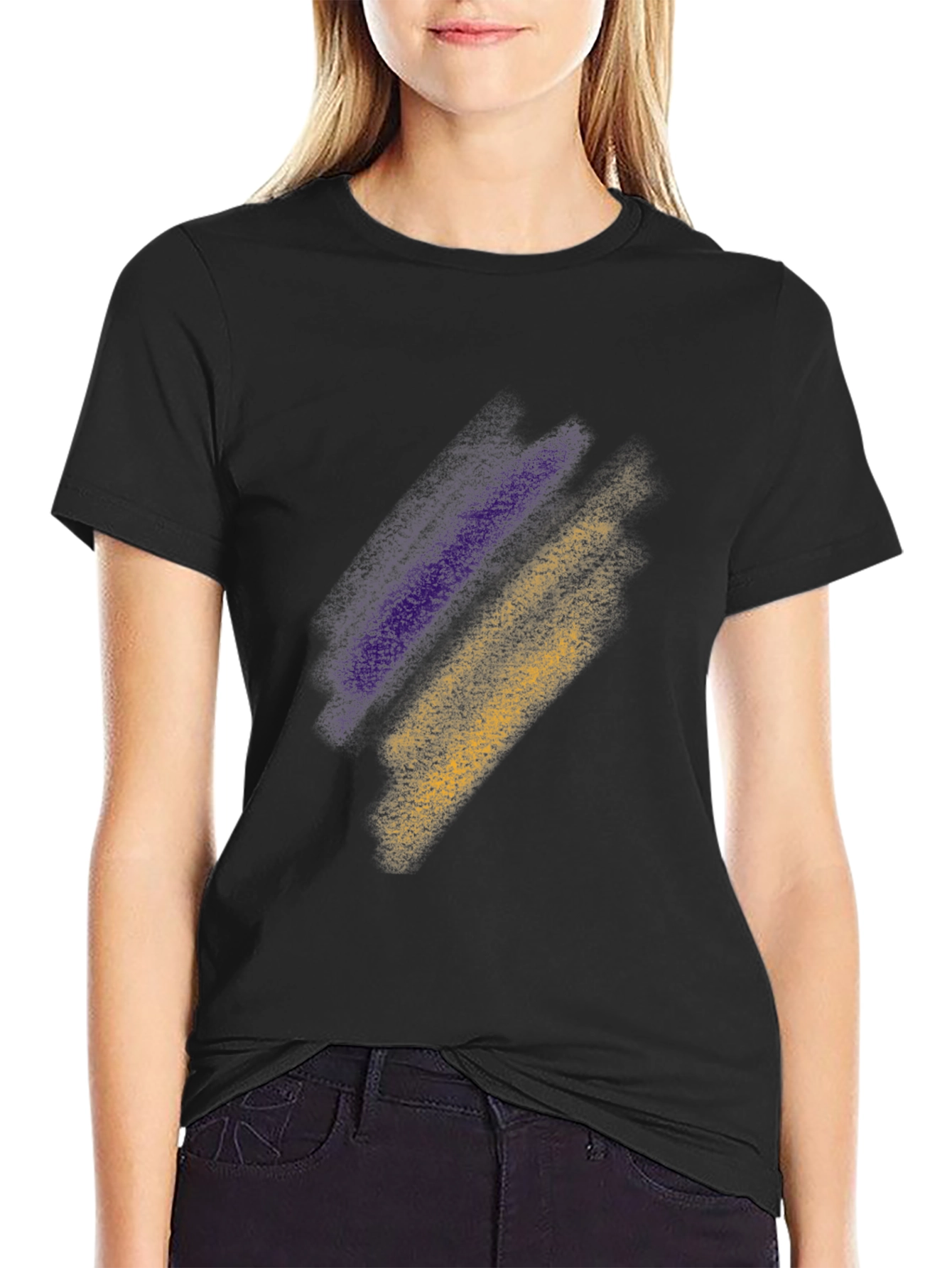 Abstract Stripe Tee - Black