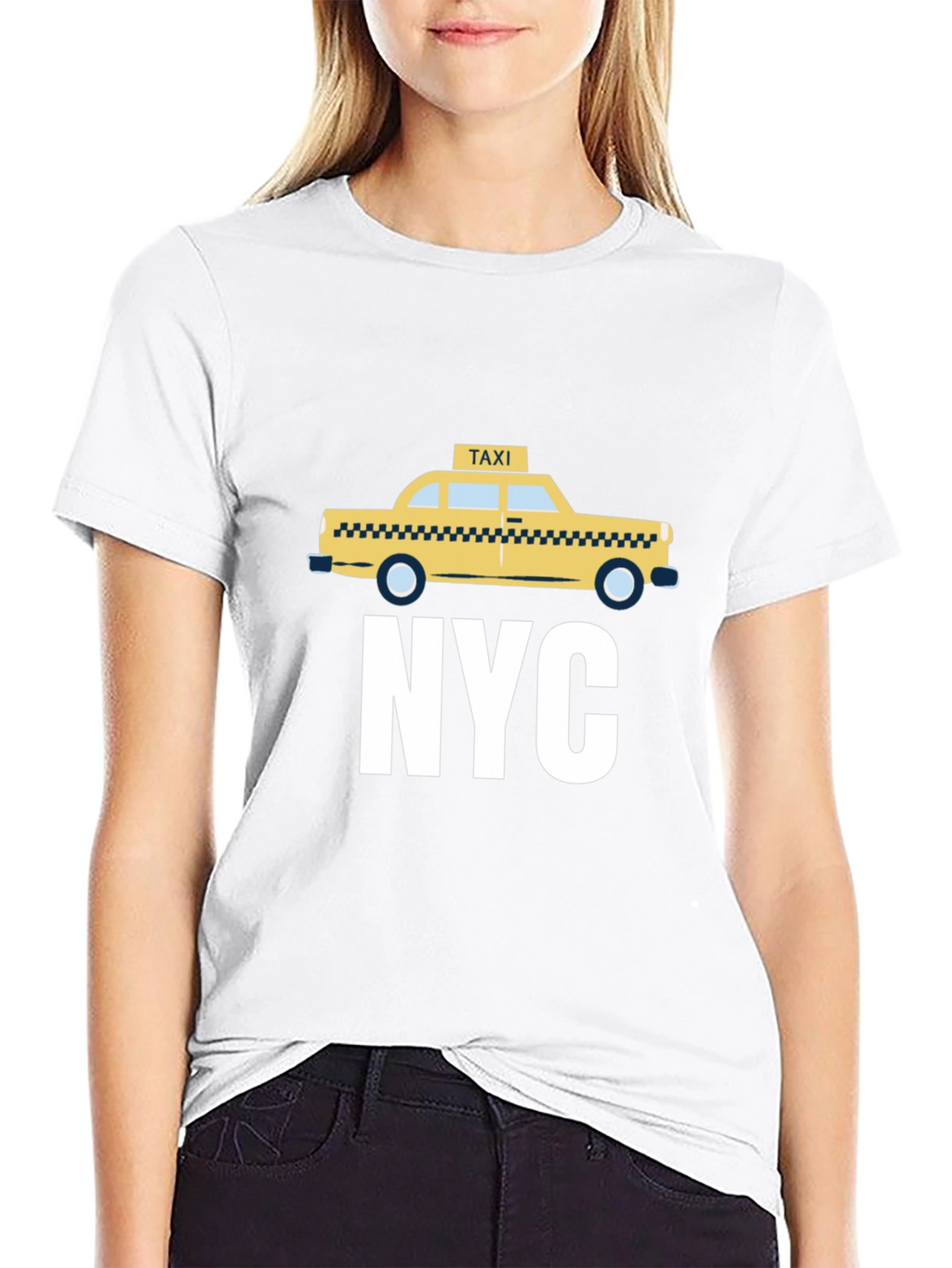 NYC Taxi Graphic Tee - Black Cotton T-Shirt