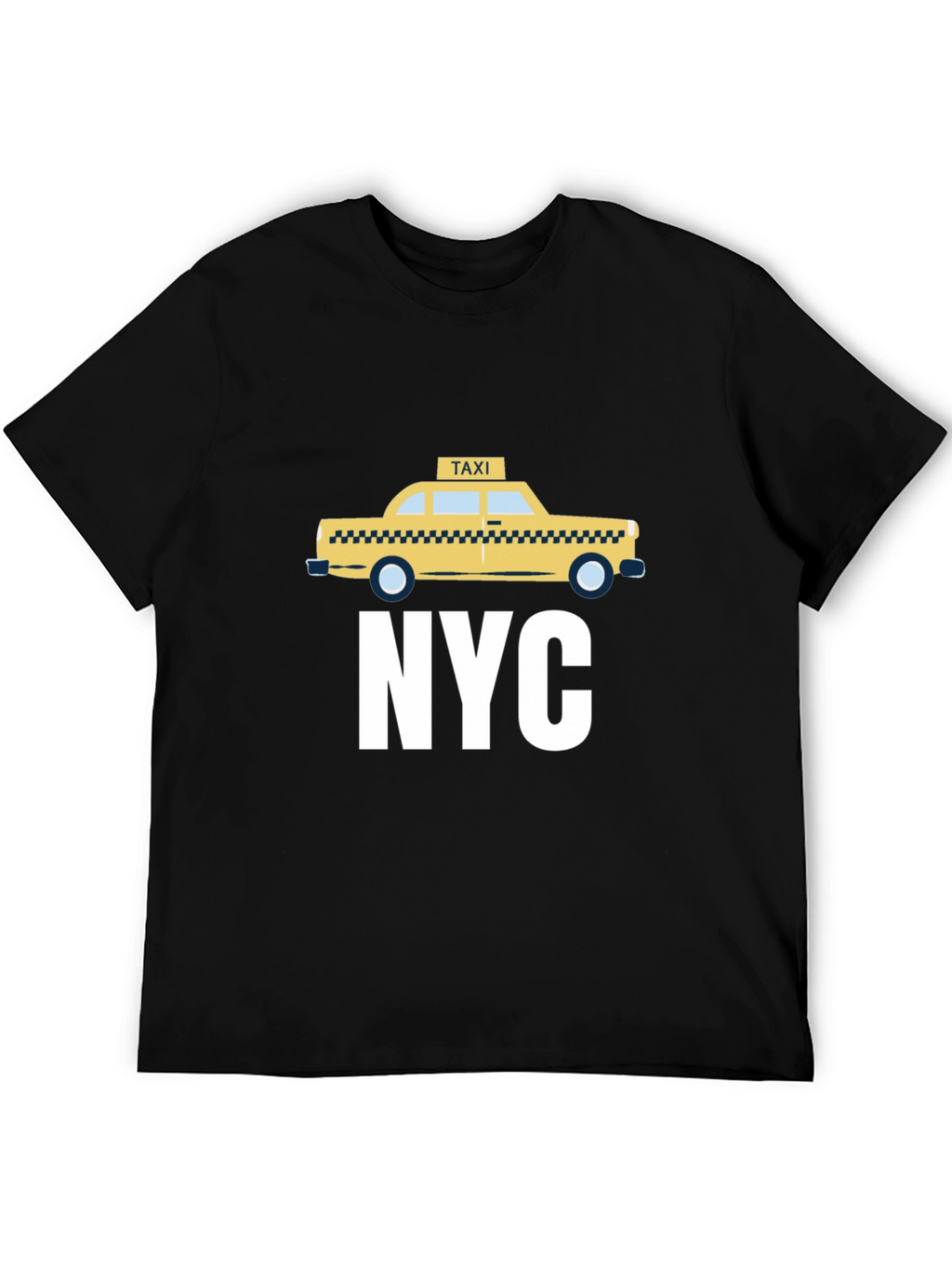 NYC Taxi Graphic Tee - Black Cotton T-Shirt