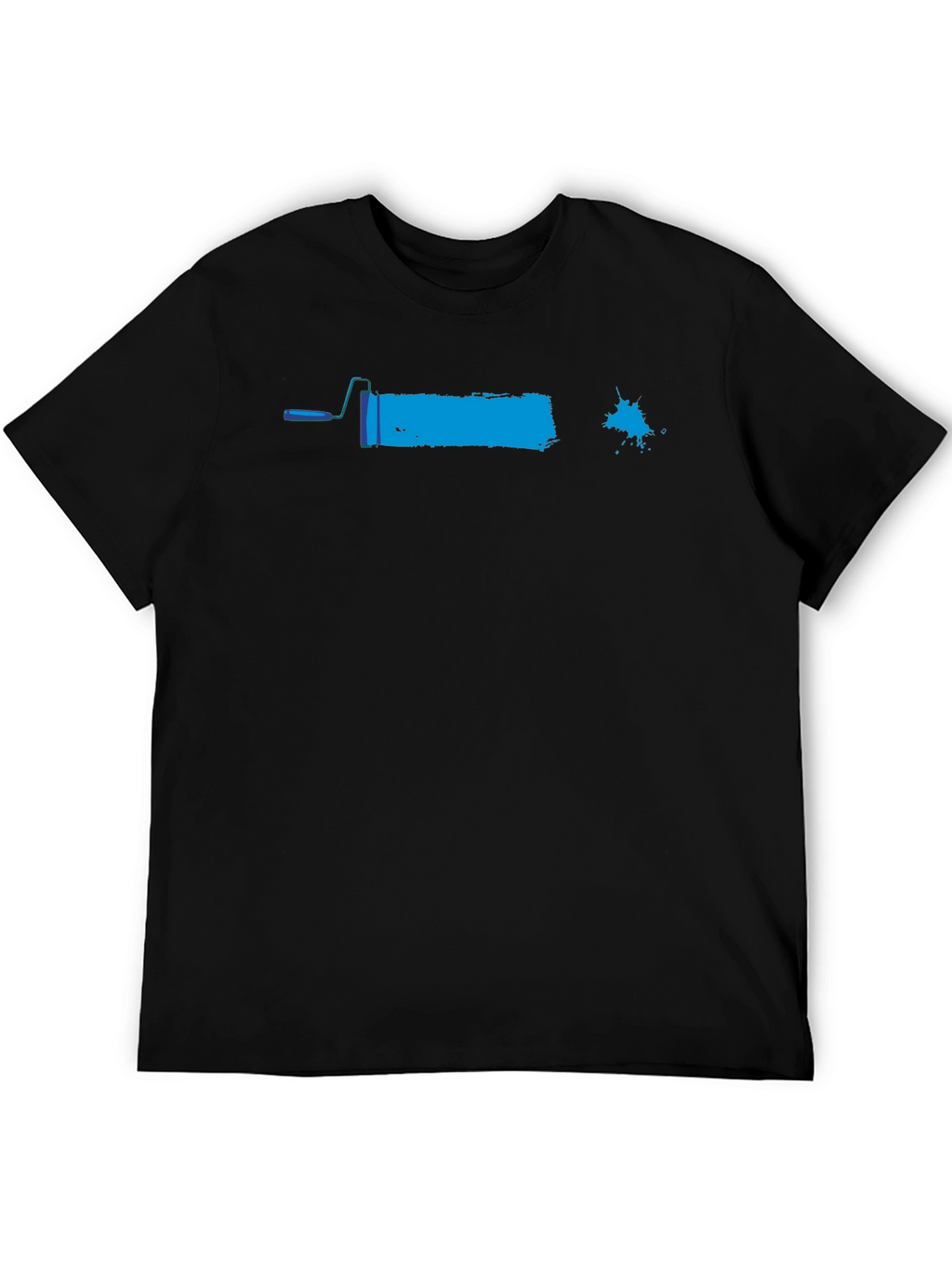 Paint Roller Graphic Tee - Black Cotton Casual Shirt