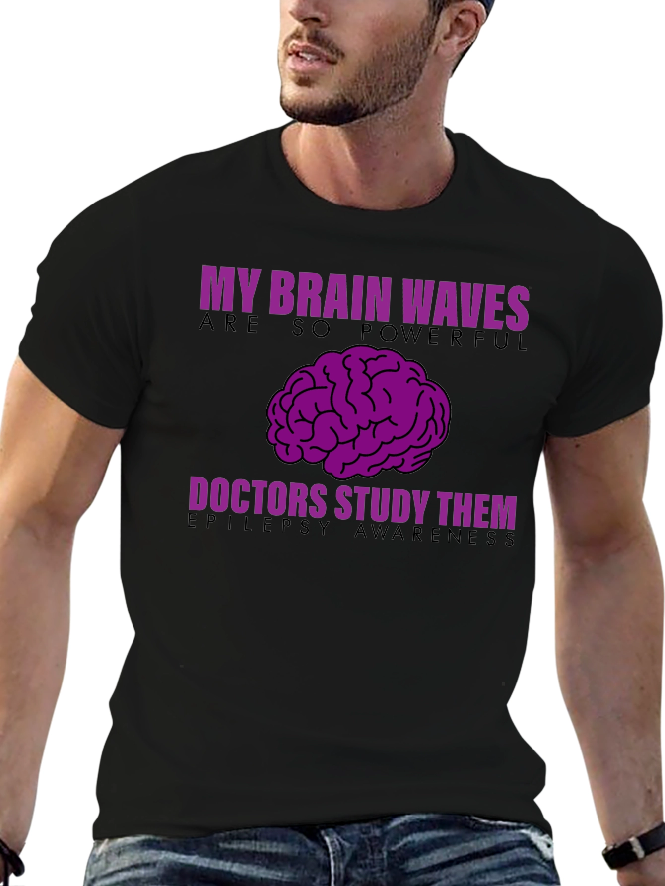 Epilepsy Awareness T-Shirt - My Brain Waves Powerful