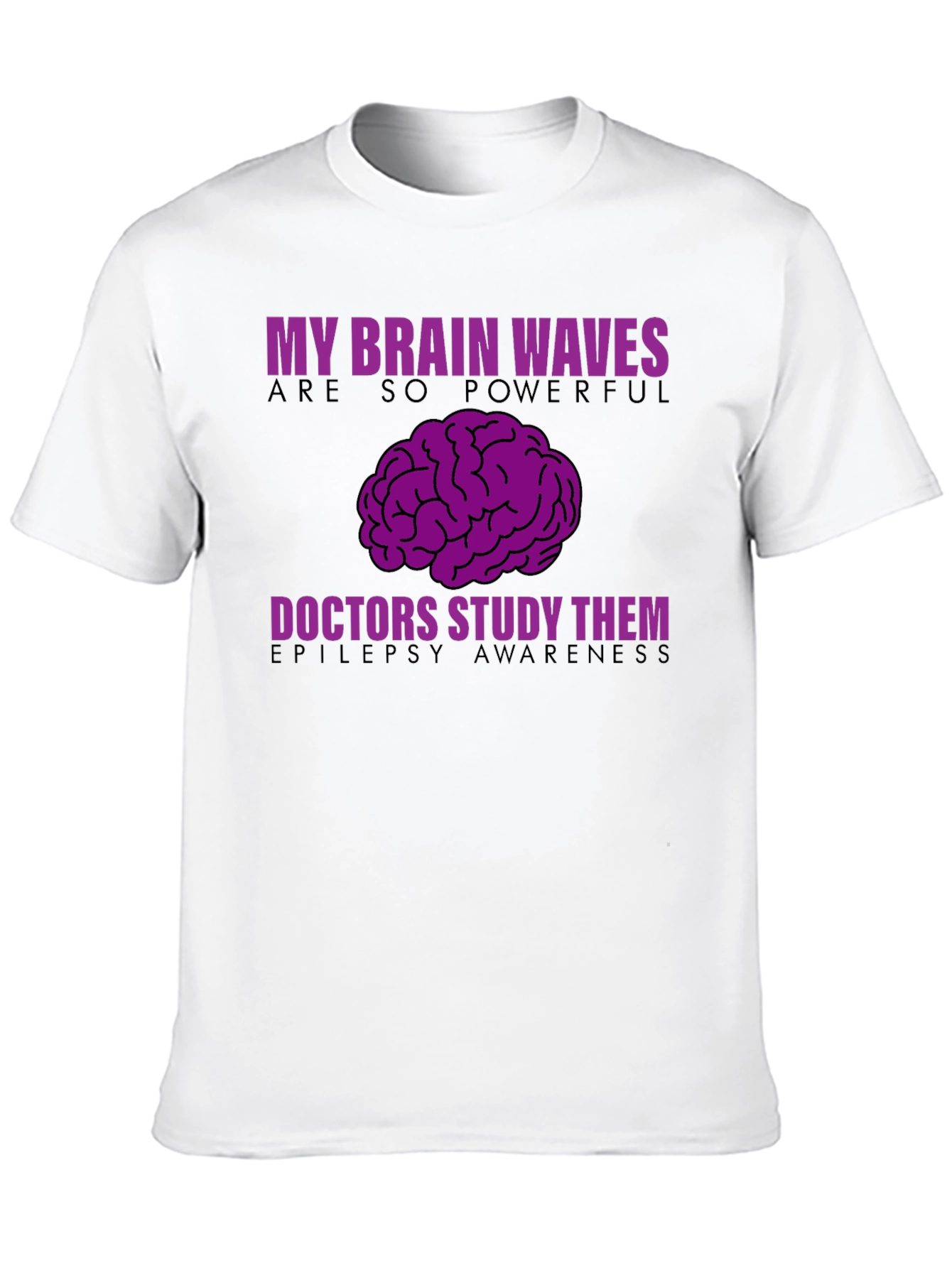 Epilepsy Awareness T-Shirt - My Brain Waves Powerful