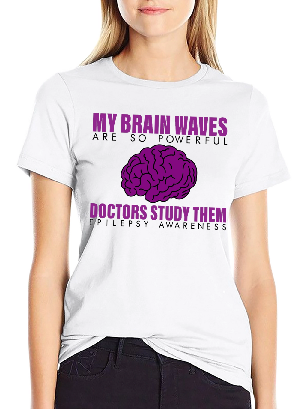 Epilepsy Awareness T-Shirt - My Brain Waves Powerful