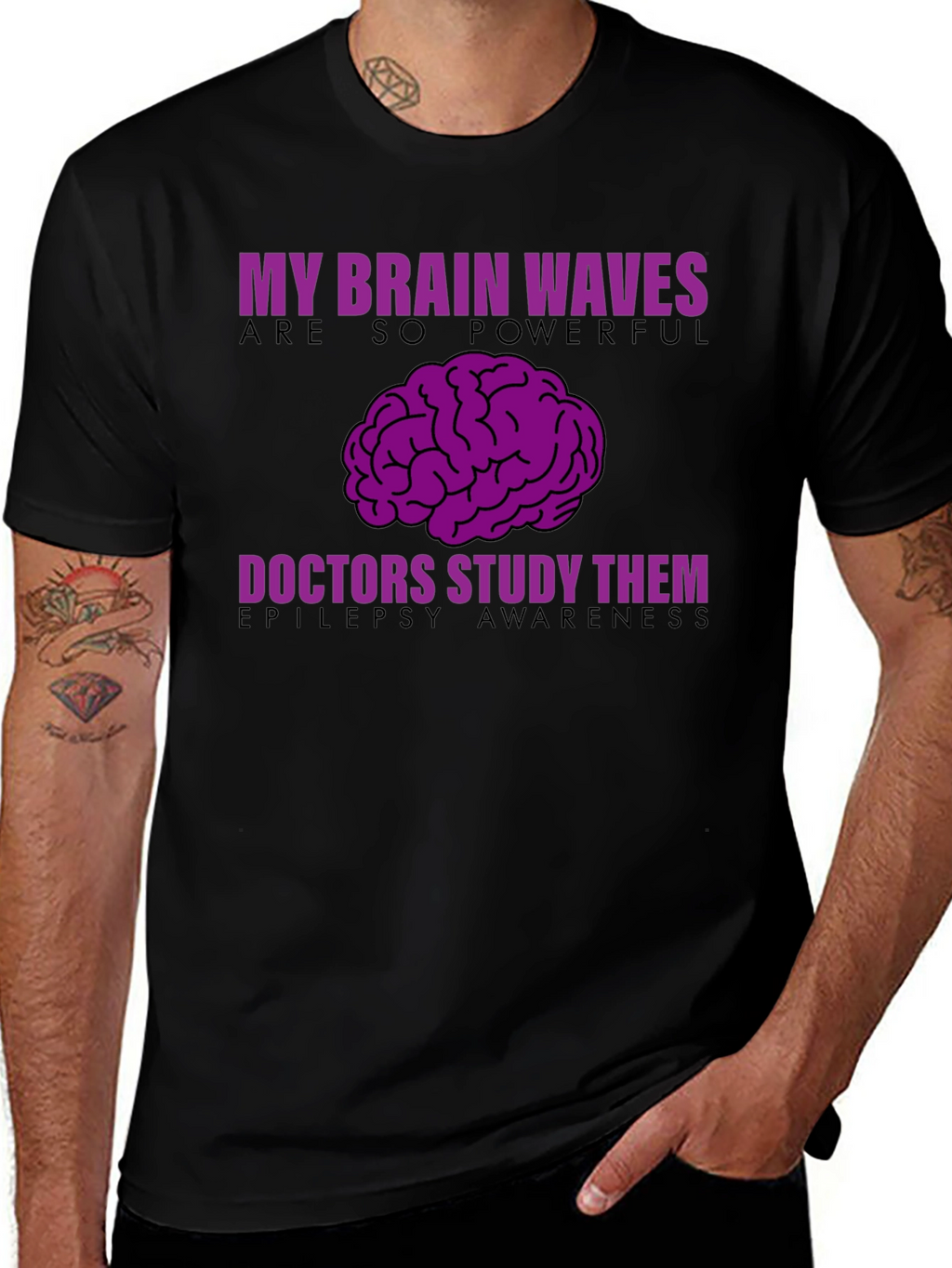 Epilepsy Awareness T-Shirt - My Brain Waves Powerful