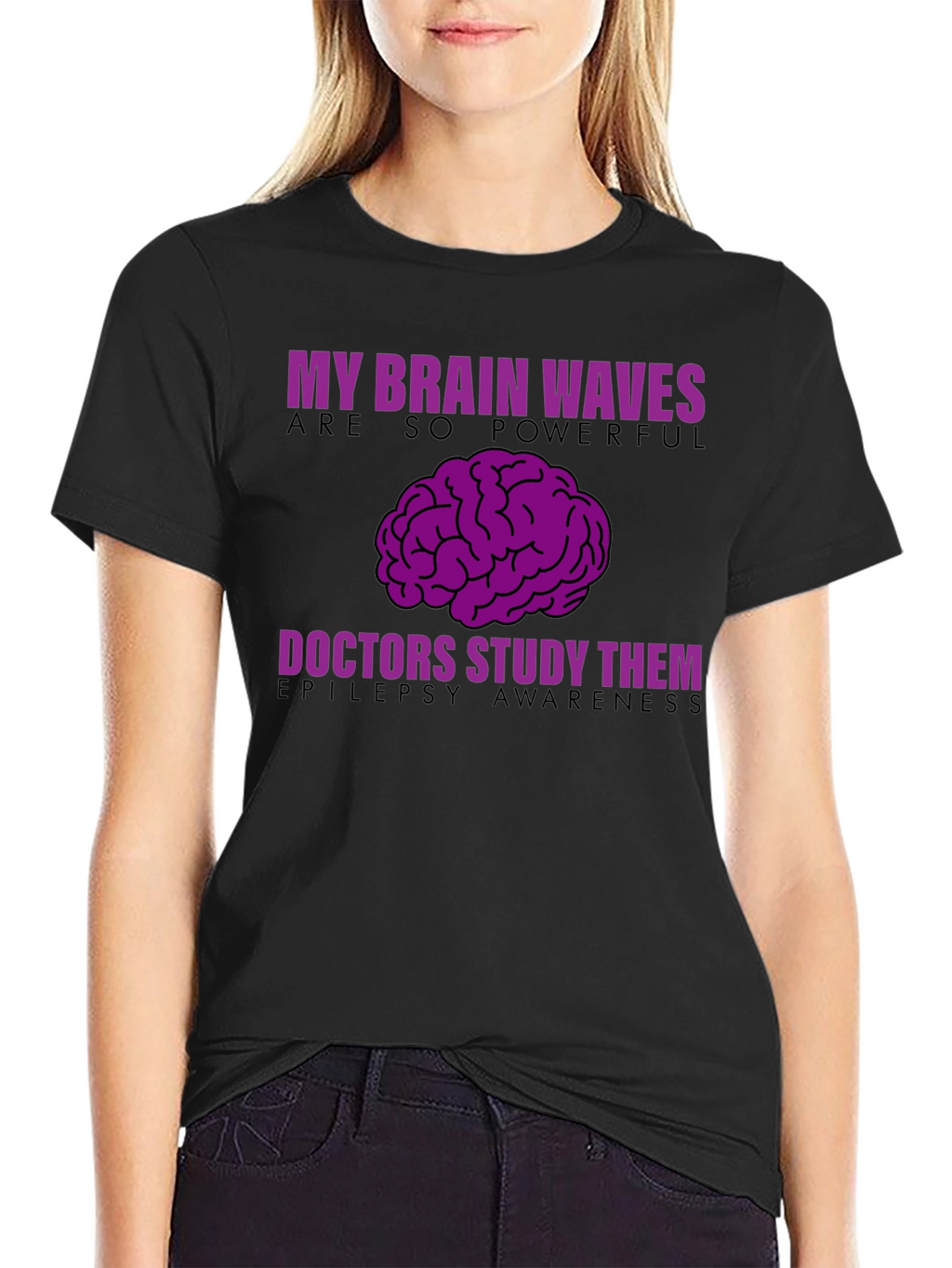 Epilepsy Awareness T-Shirt - My Brain Waves Powerful