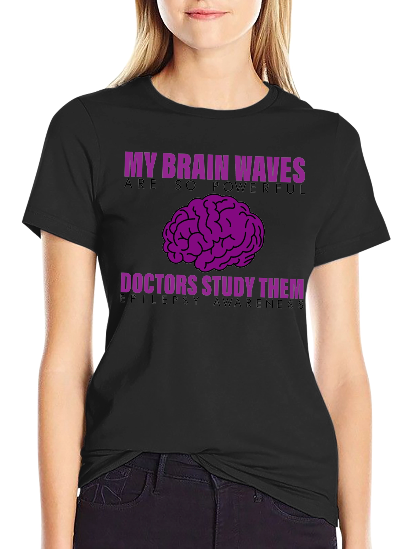 Epilepsy Awareness T-Shirt - My Brain Waves Powerful