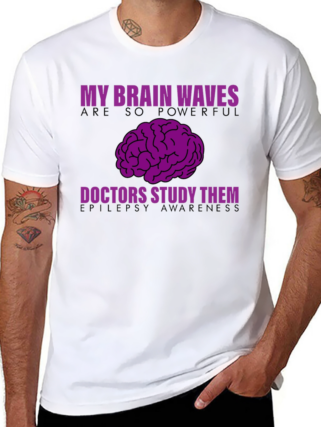 Epilepsy Awareness T-Shirt - My Brain Waves Powerful