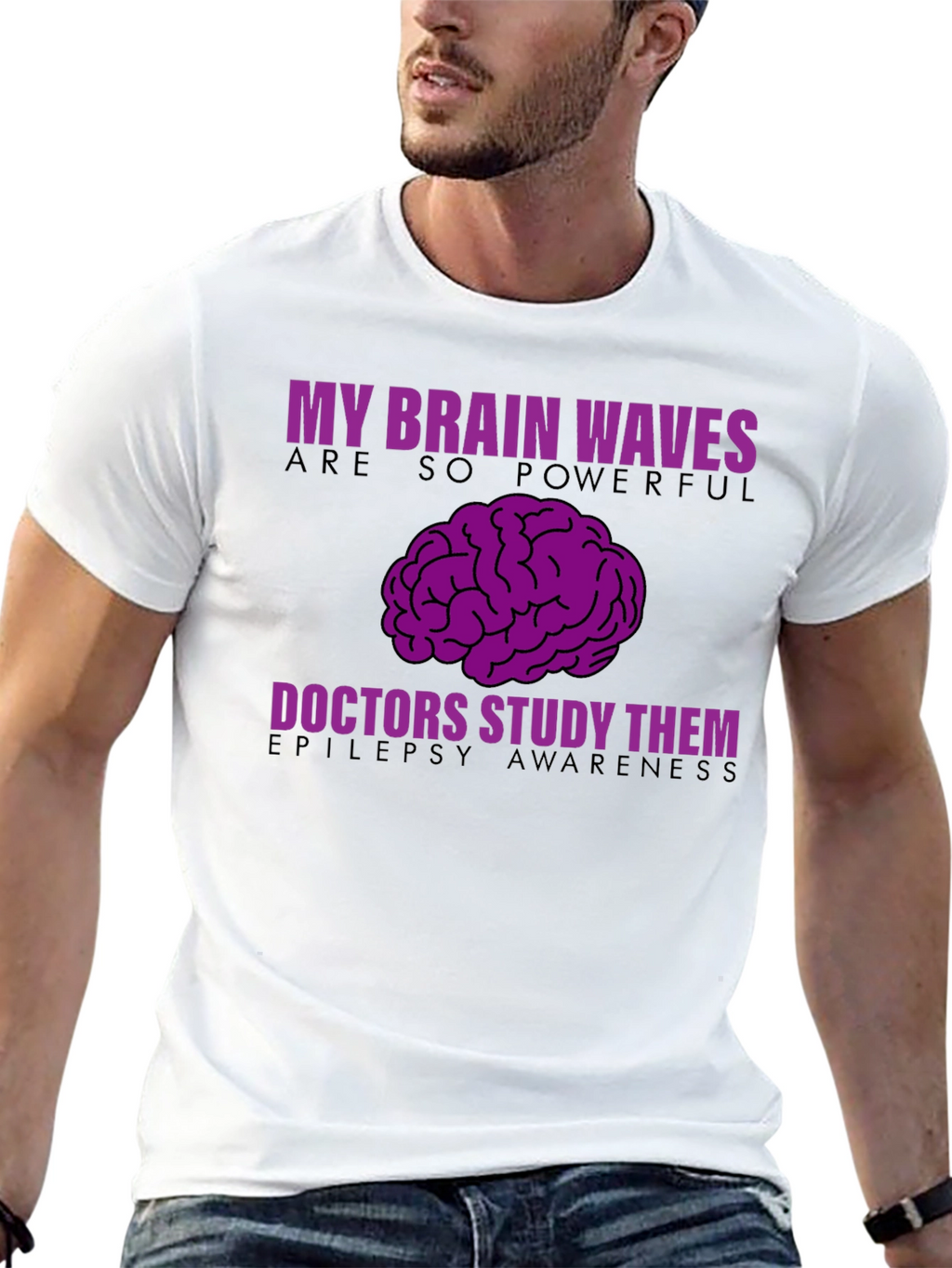 Epilepsy Awareness T-Shirt - My Brain Waves Powerful