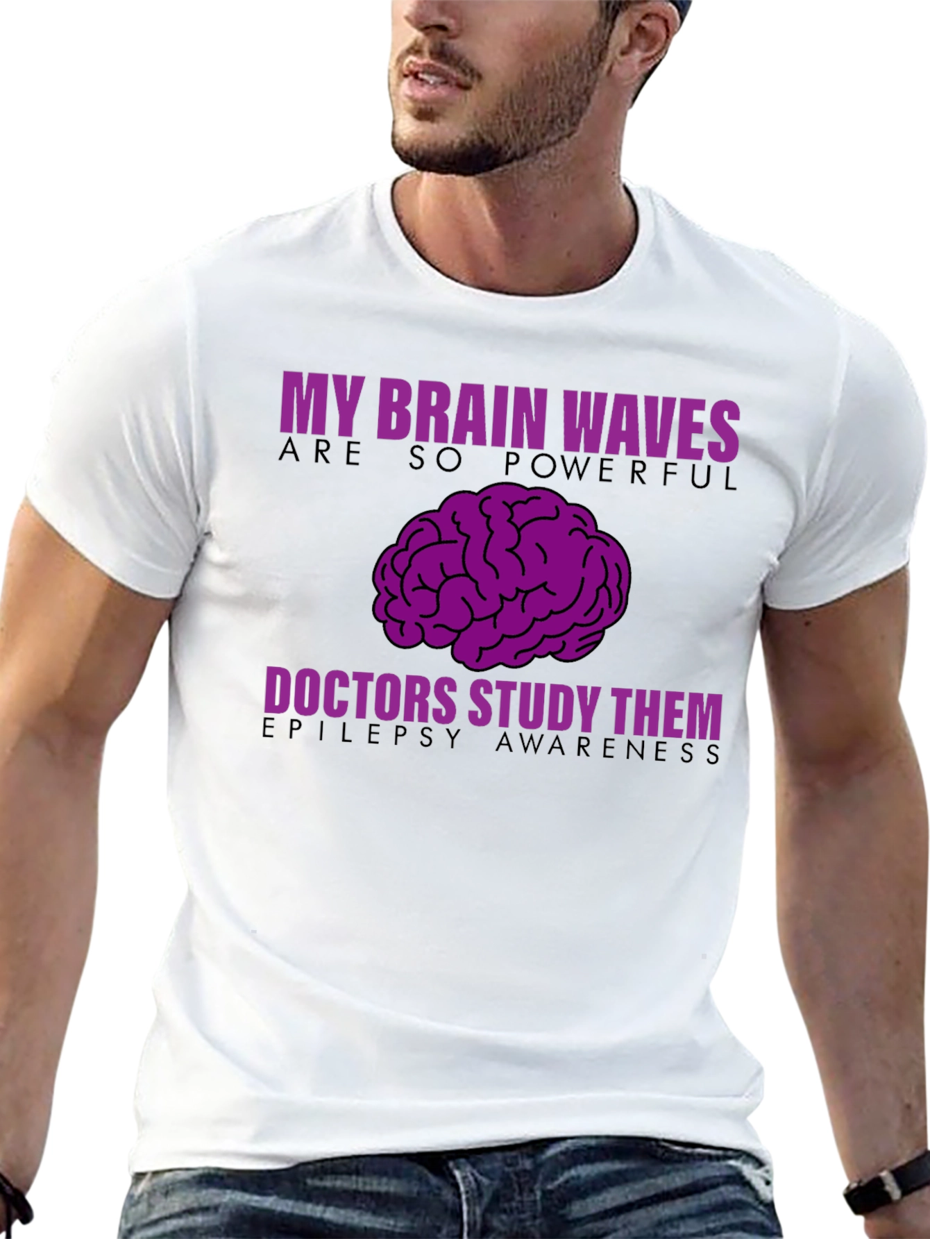 Epilepsy Awareness T-Shirt - My Brain Waves Powerful