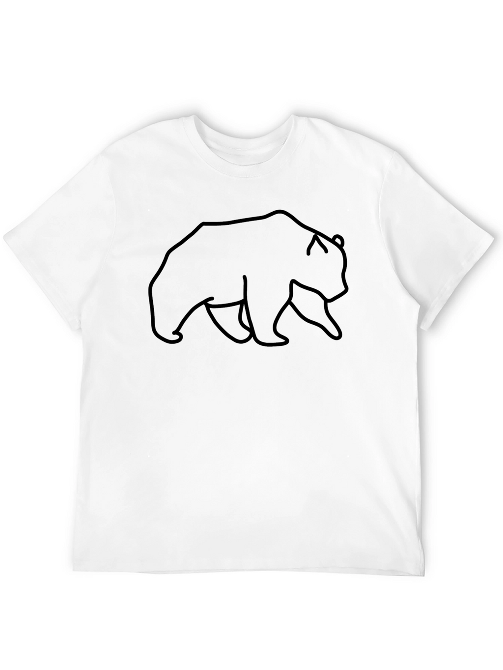 Mens Black T-Shirt with Bear Outline