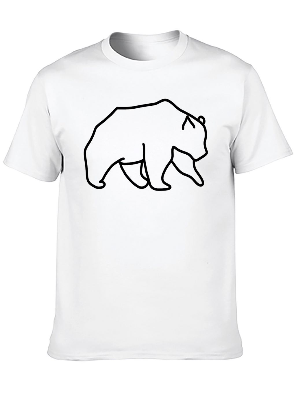 Mens Black T-Shirt with Bear Outline