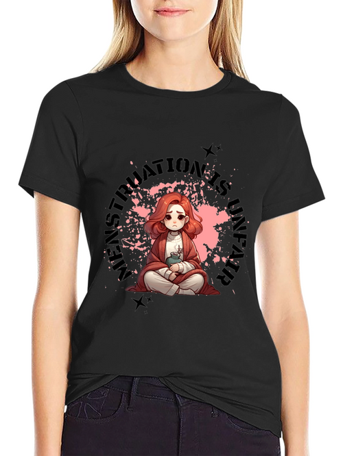 Anime Girl Menstruation is Never Fair T-Shirt