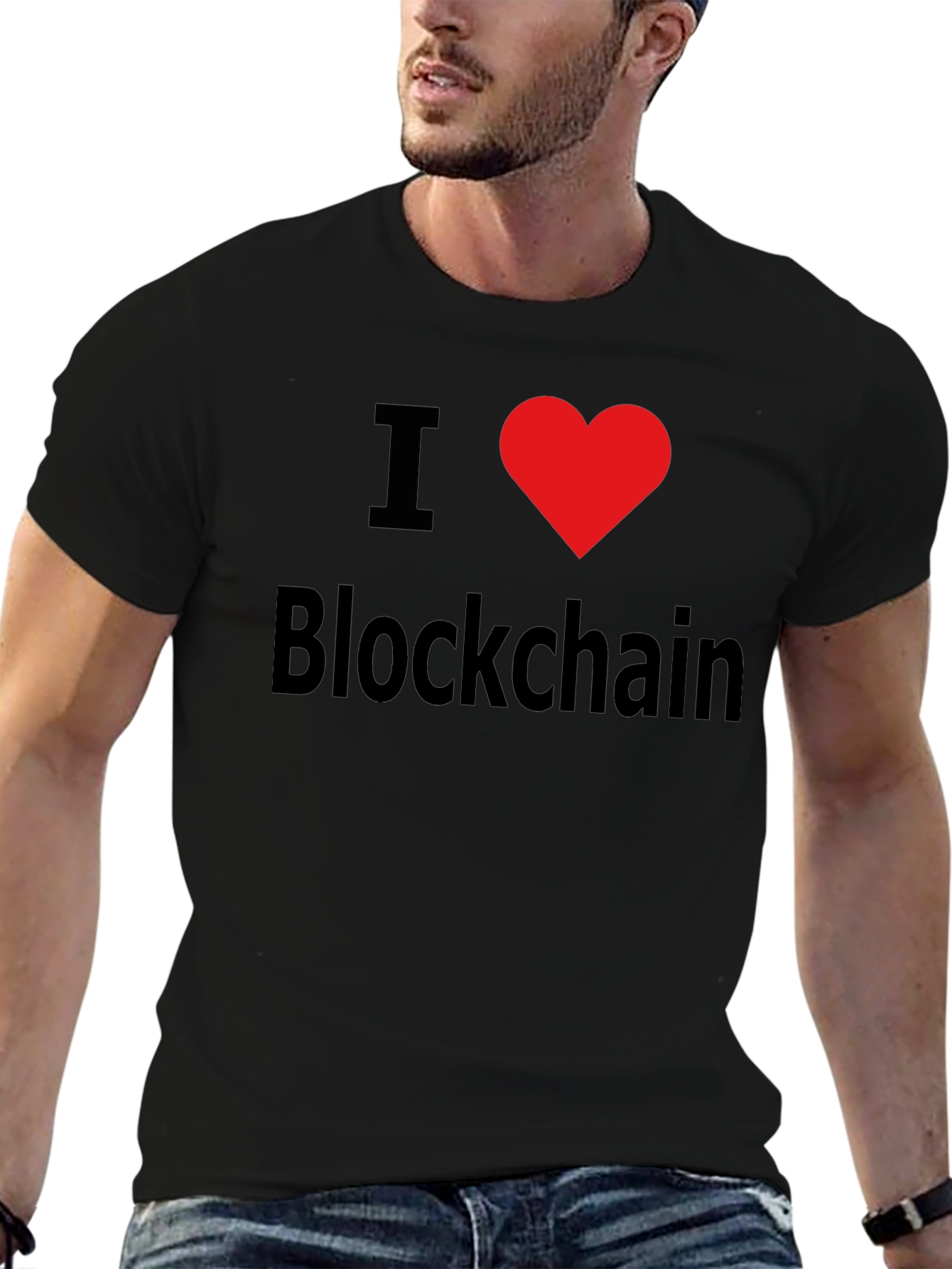 I Love Blockchain T-Shirt Black