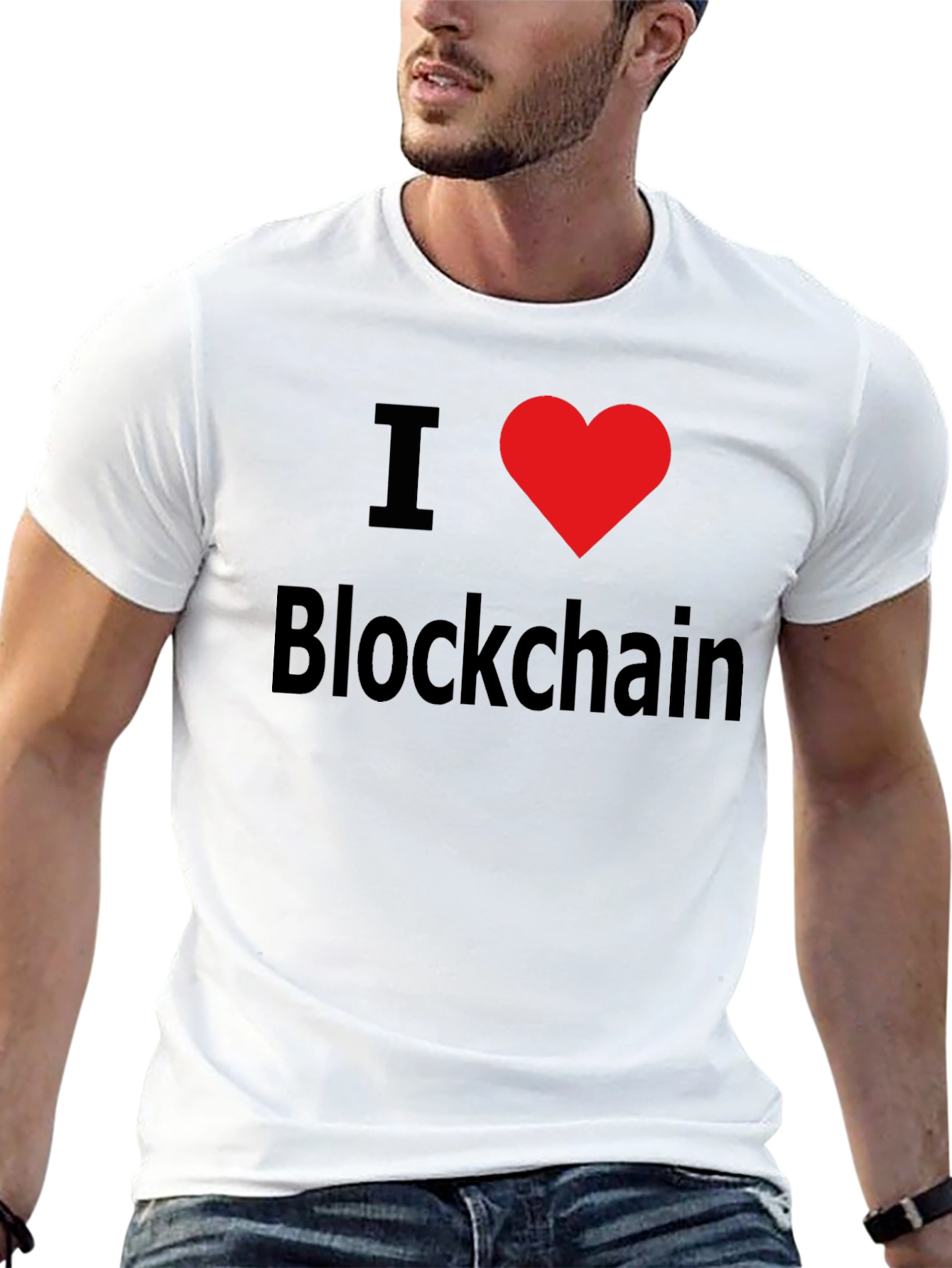 I Love Blockchain T-Shirt Black